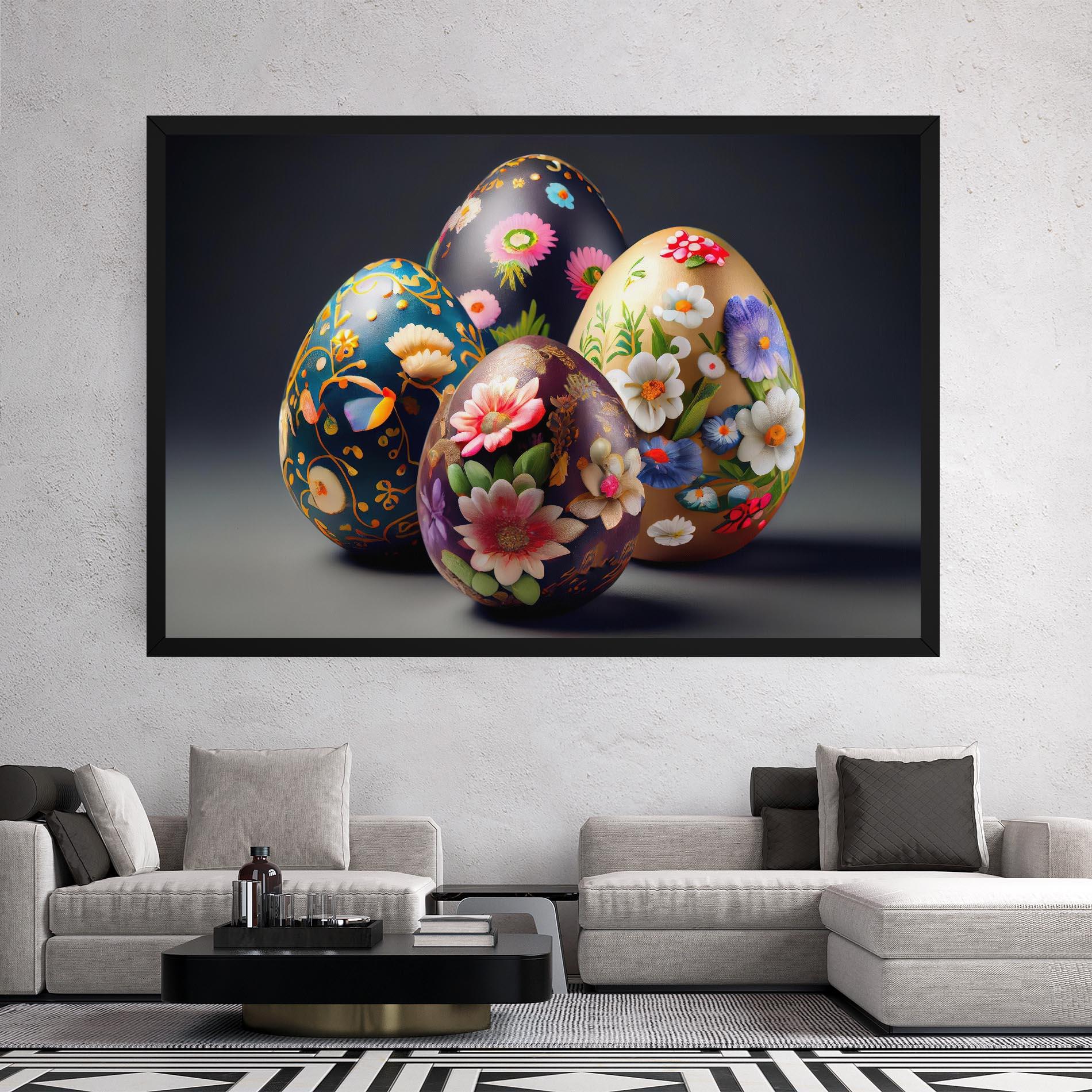 Tablou Canvas Easter Egs Flowers mockup 2