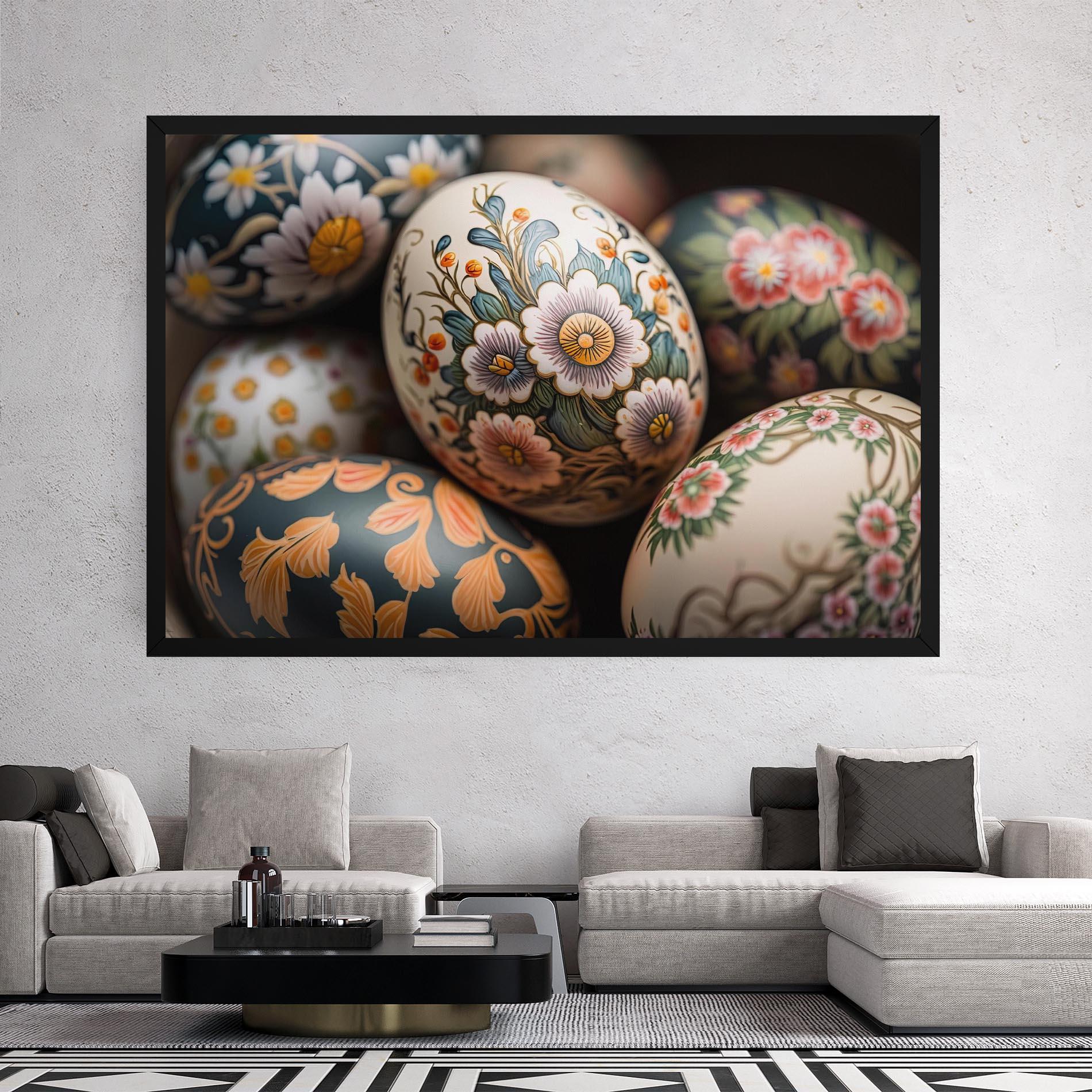 Tablou Canvas Floral Painted Eggs mockup 2