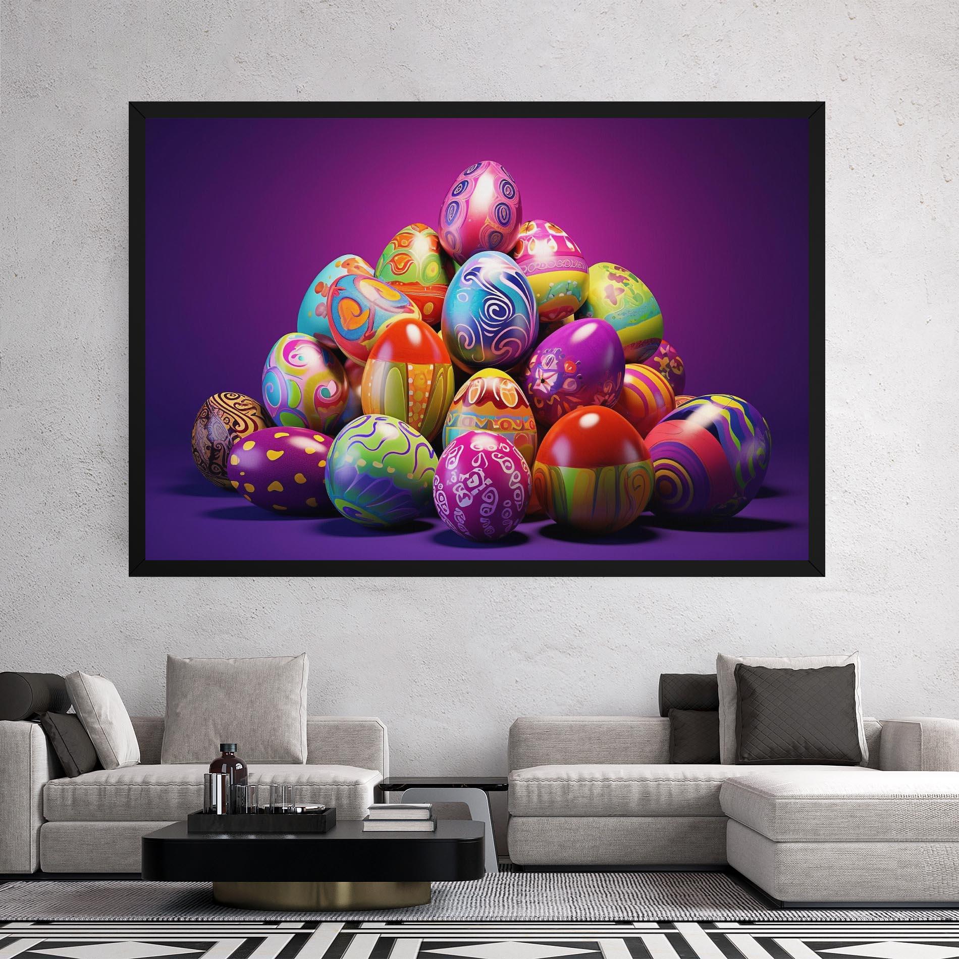 Tablou Canvas Pile Colorful Eggs mockup 2