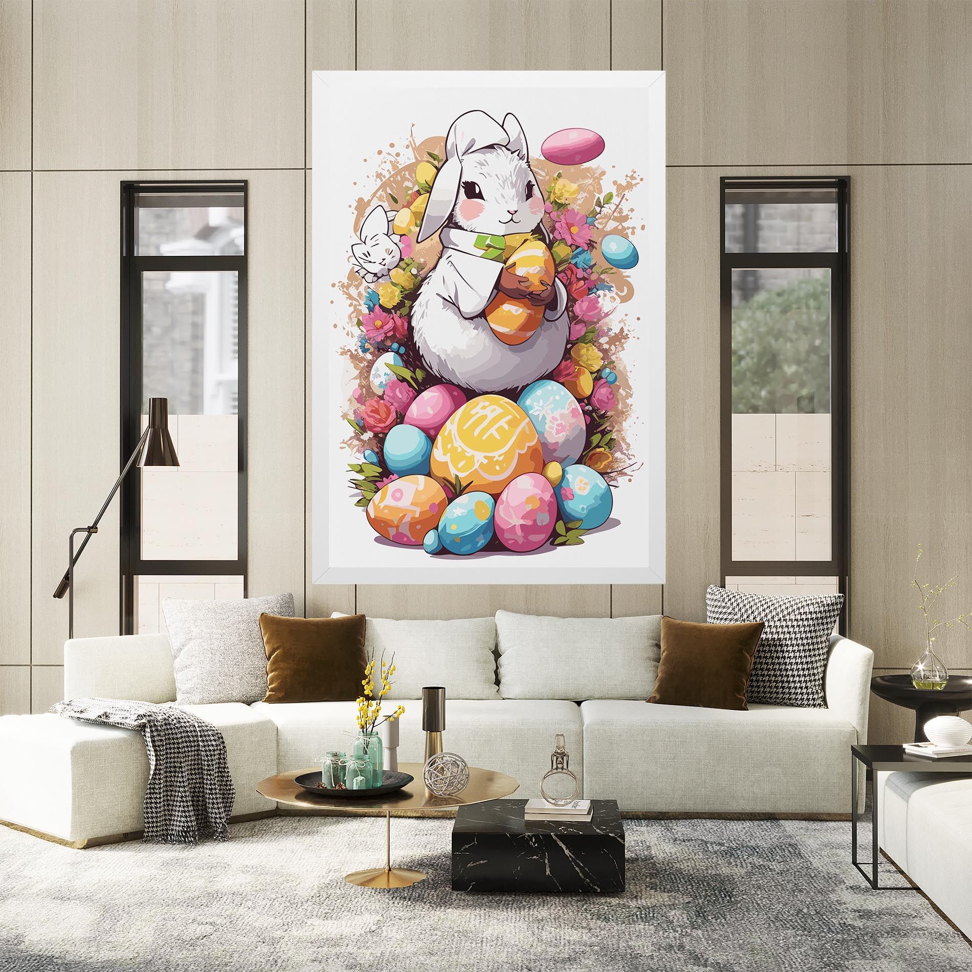 White Easter Bunny mockup 2