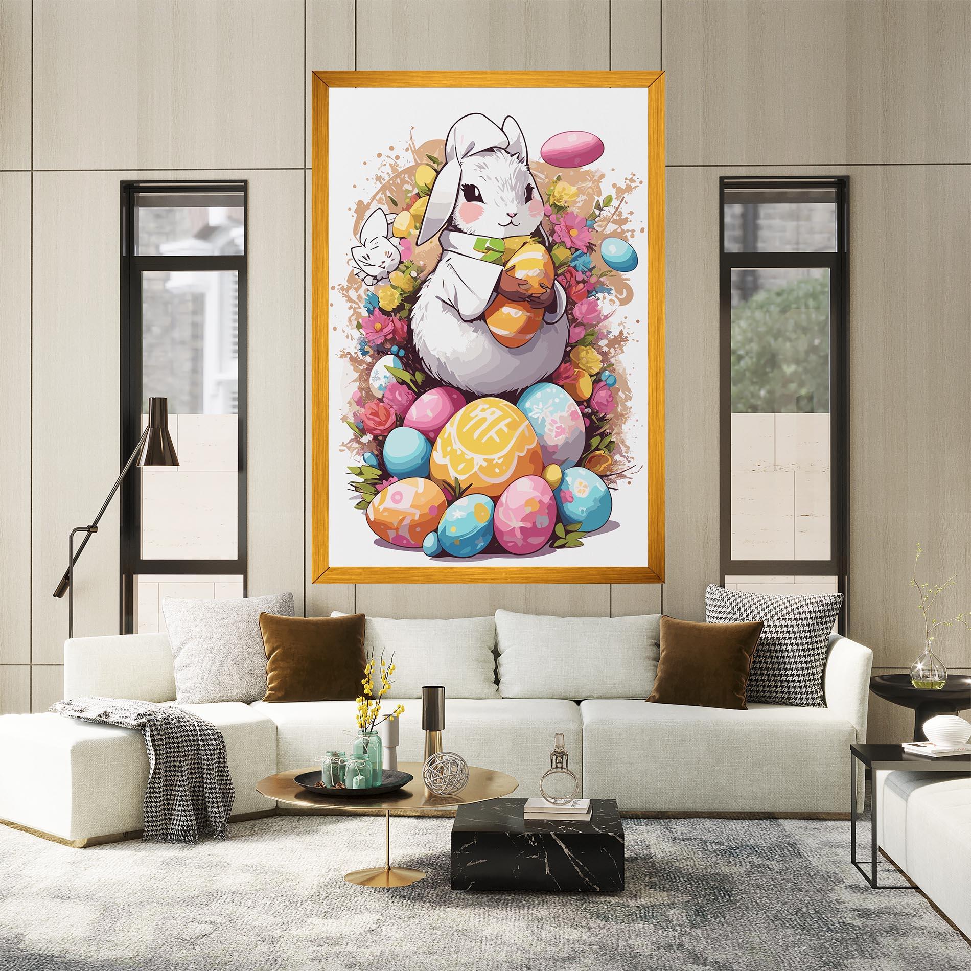 Tablou Canvas White Easter Bunny mockup 2