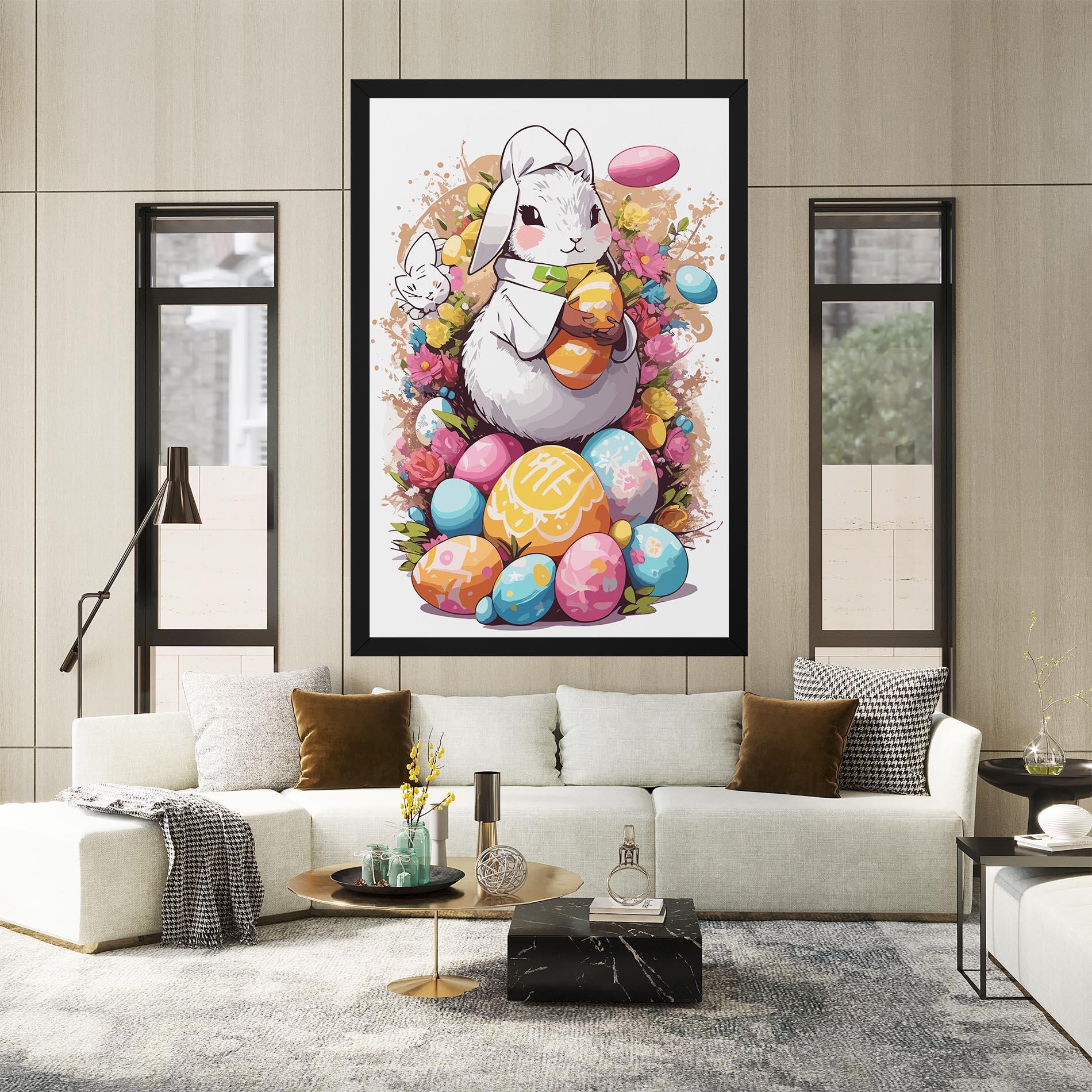 Tablou Canvas White Easter Bunny mockup 2