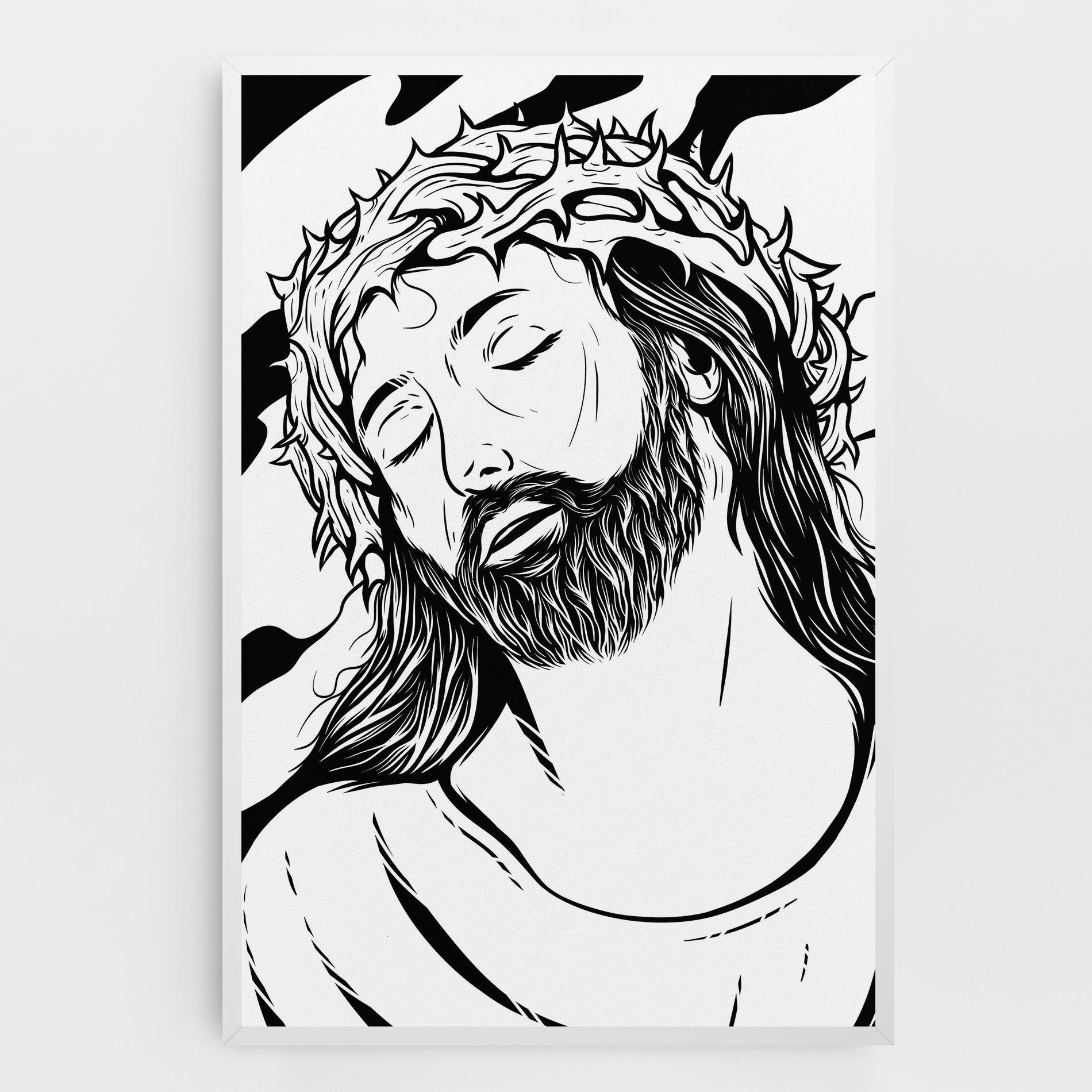 Tablou Canvas Black White Jesus mockup 0