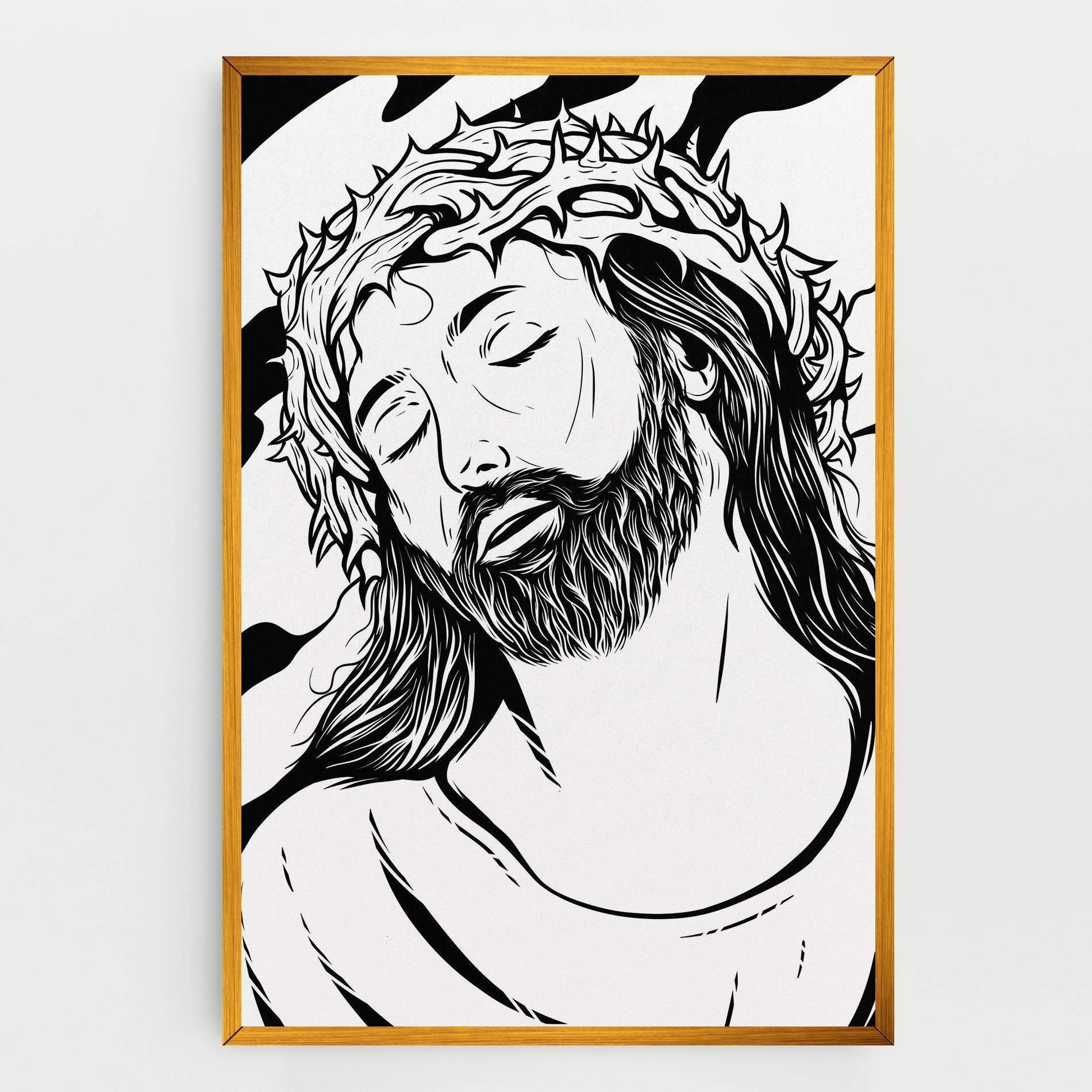 Tablou Canvas Black White Jesus mockup 0
