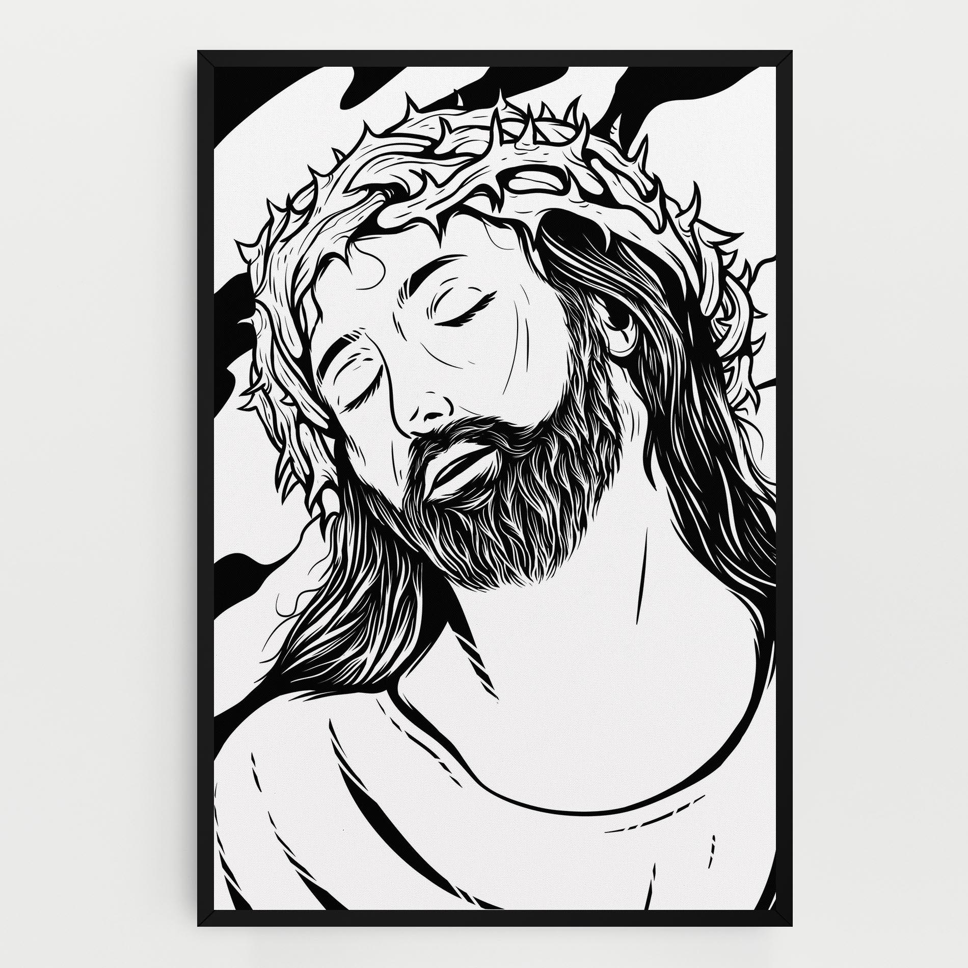 Tablou Canvas Black White Jesus mockup 0