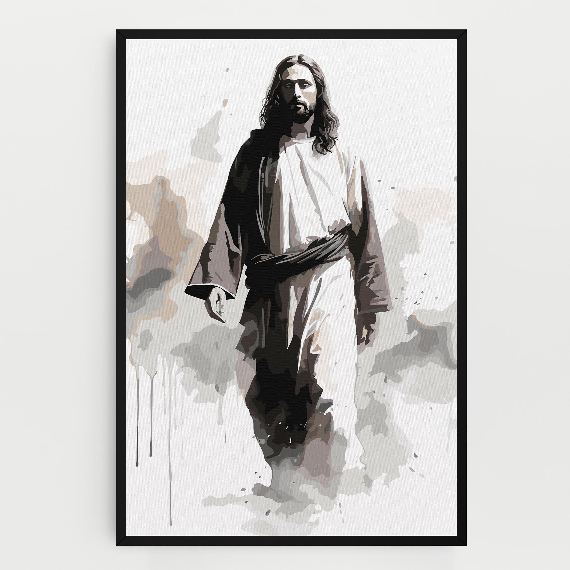 Tablou Canvas Watercolor Jesus mockup 0