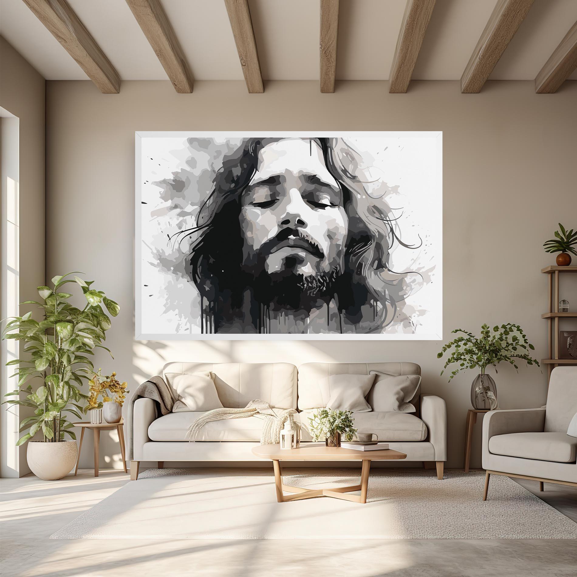 Tablou Canvas Jesus Ink Art mockup 6