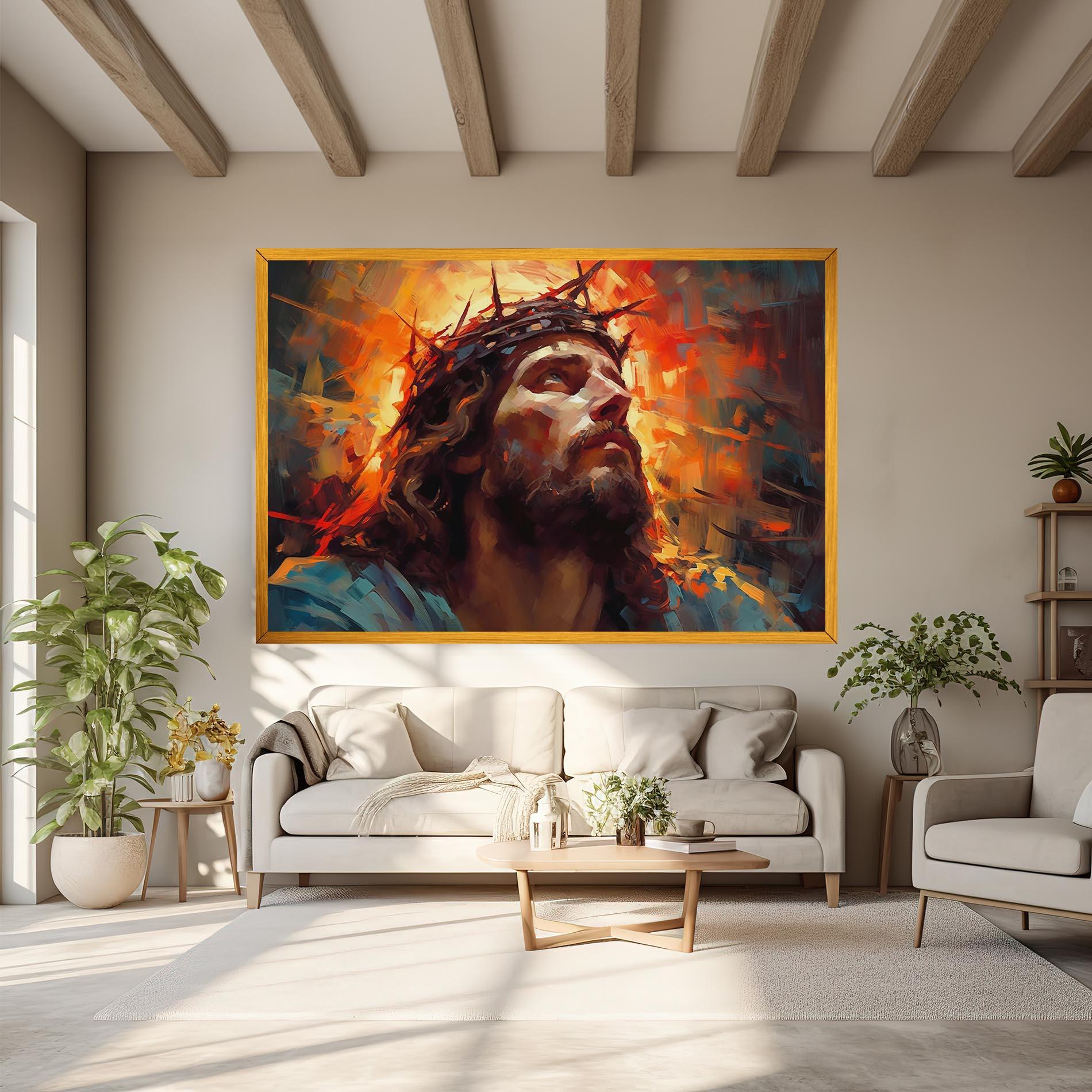 Tablou Canvas Jesus Crown Light mockup 6