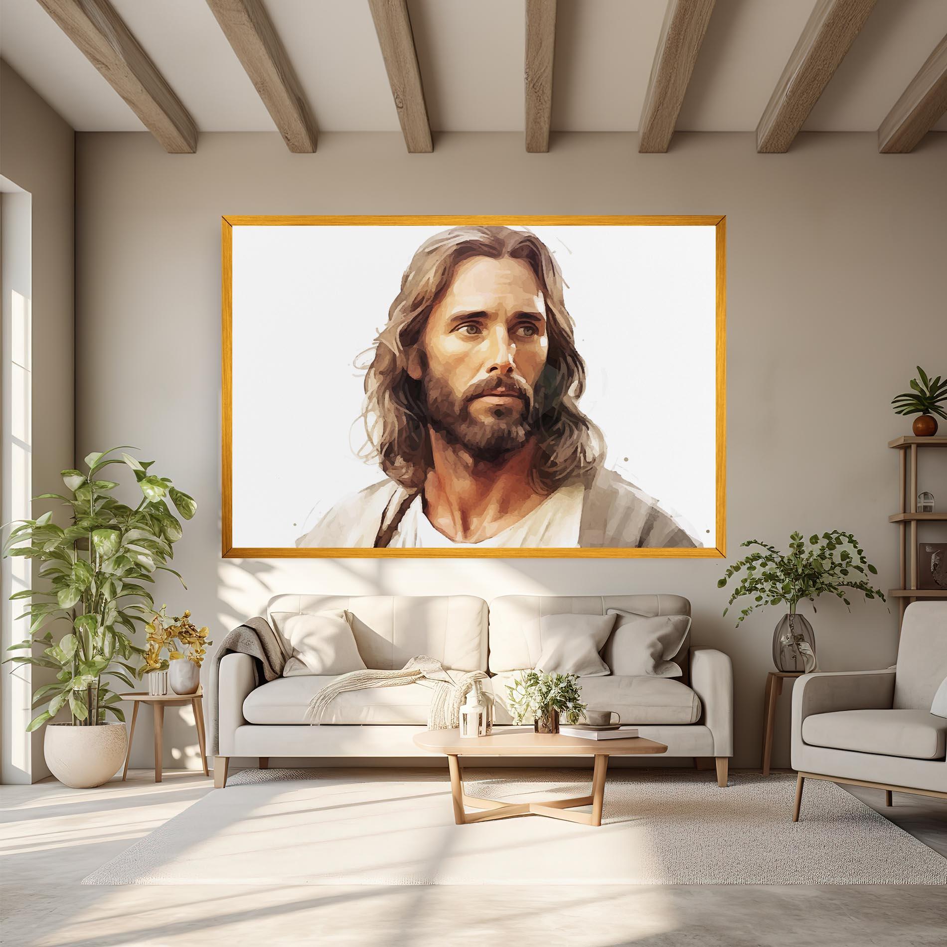 Tablou Canvas Jesus Long Hair mockup 6
