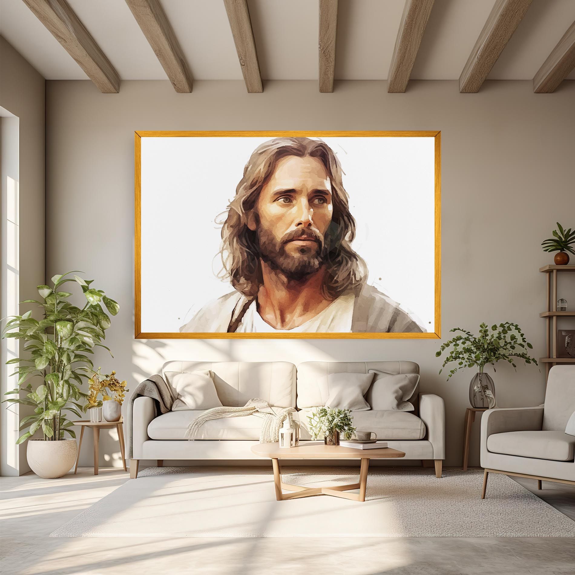 Jesus Long Hair mockup 6