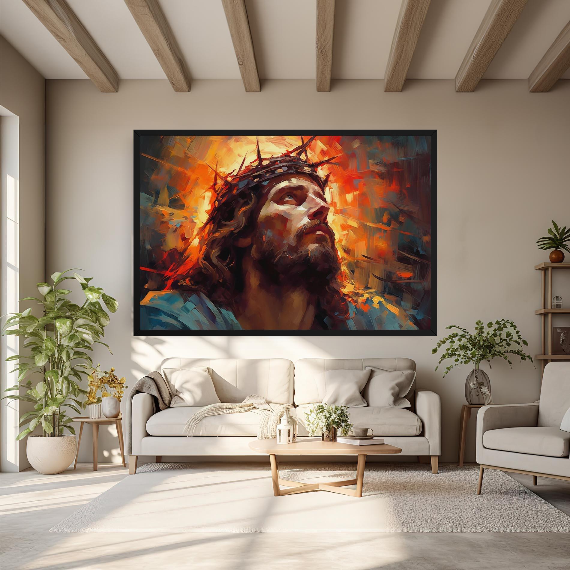 Tablou Canvas Jesus Crown Light mockup 6
