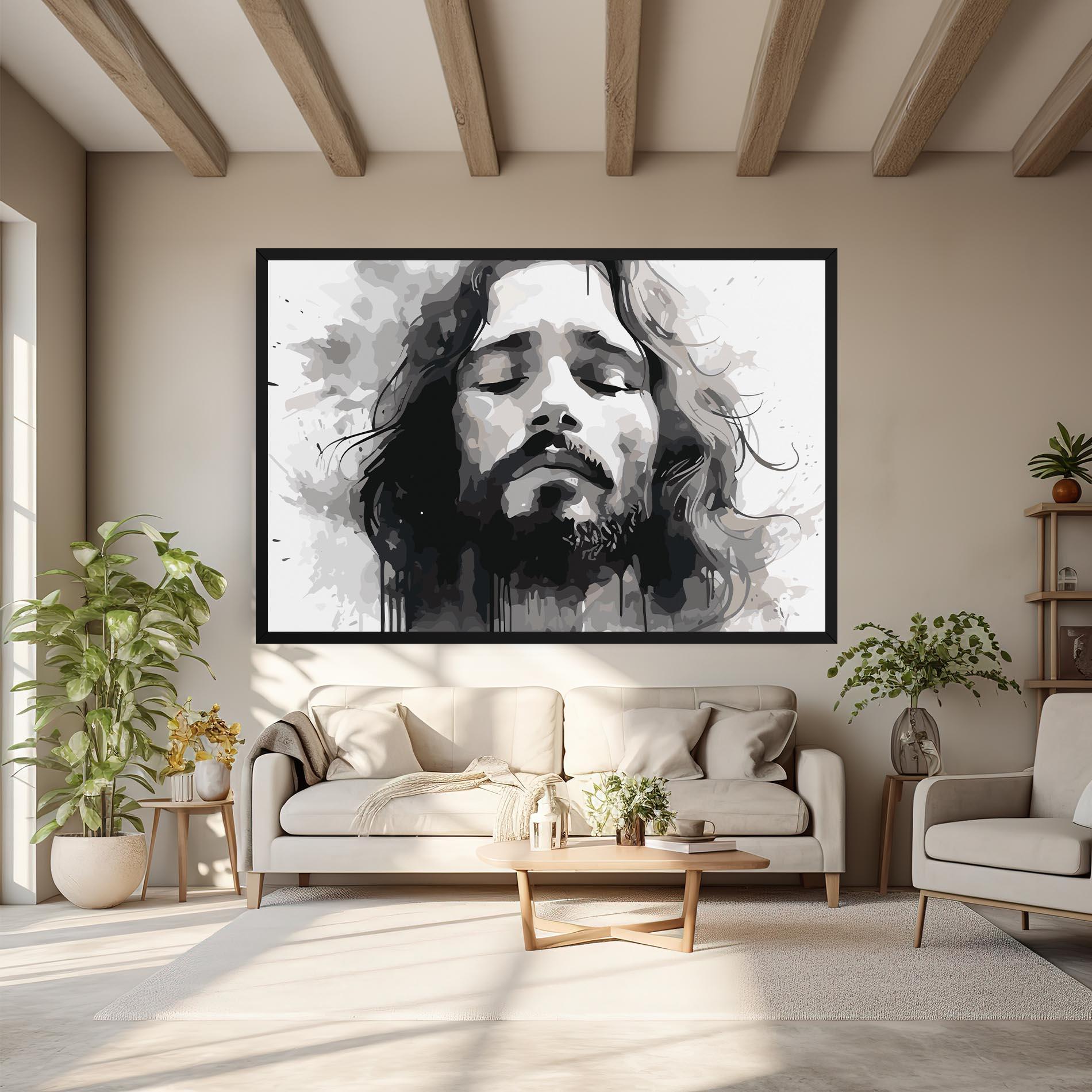 Tablou Canvas Jesus Ink Art mockup 6