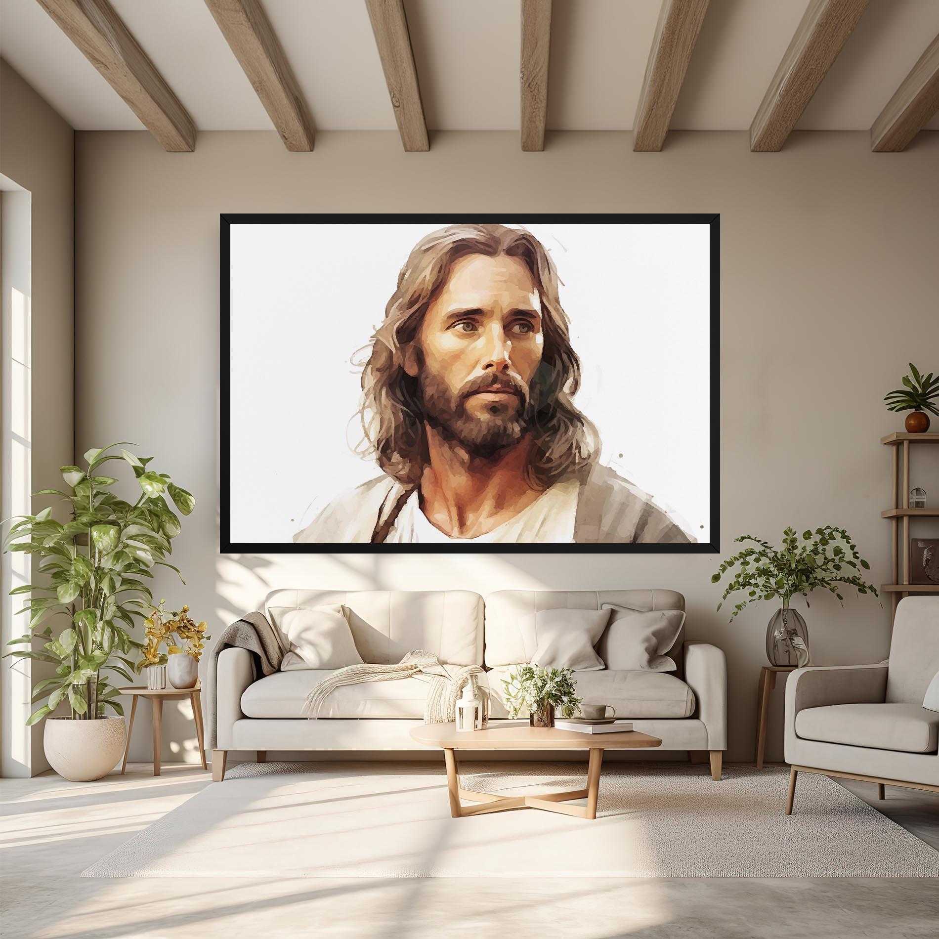 Tablou Canvas Jesus Long Hair mockup 6