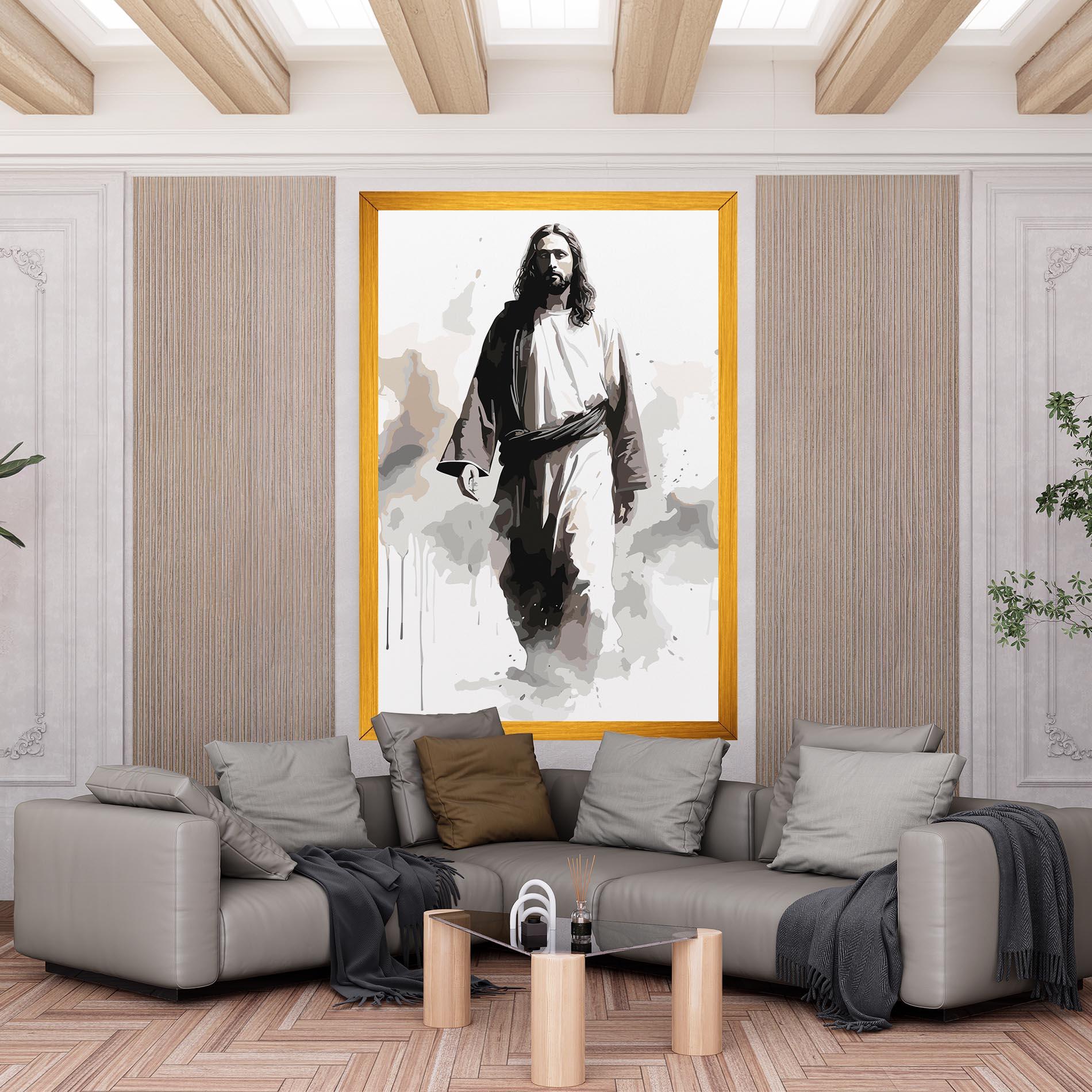 Tablou Canvas Watercolor Jesus mockup 6