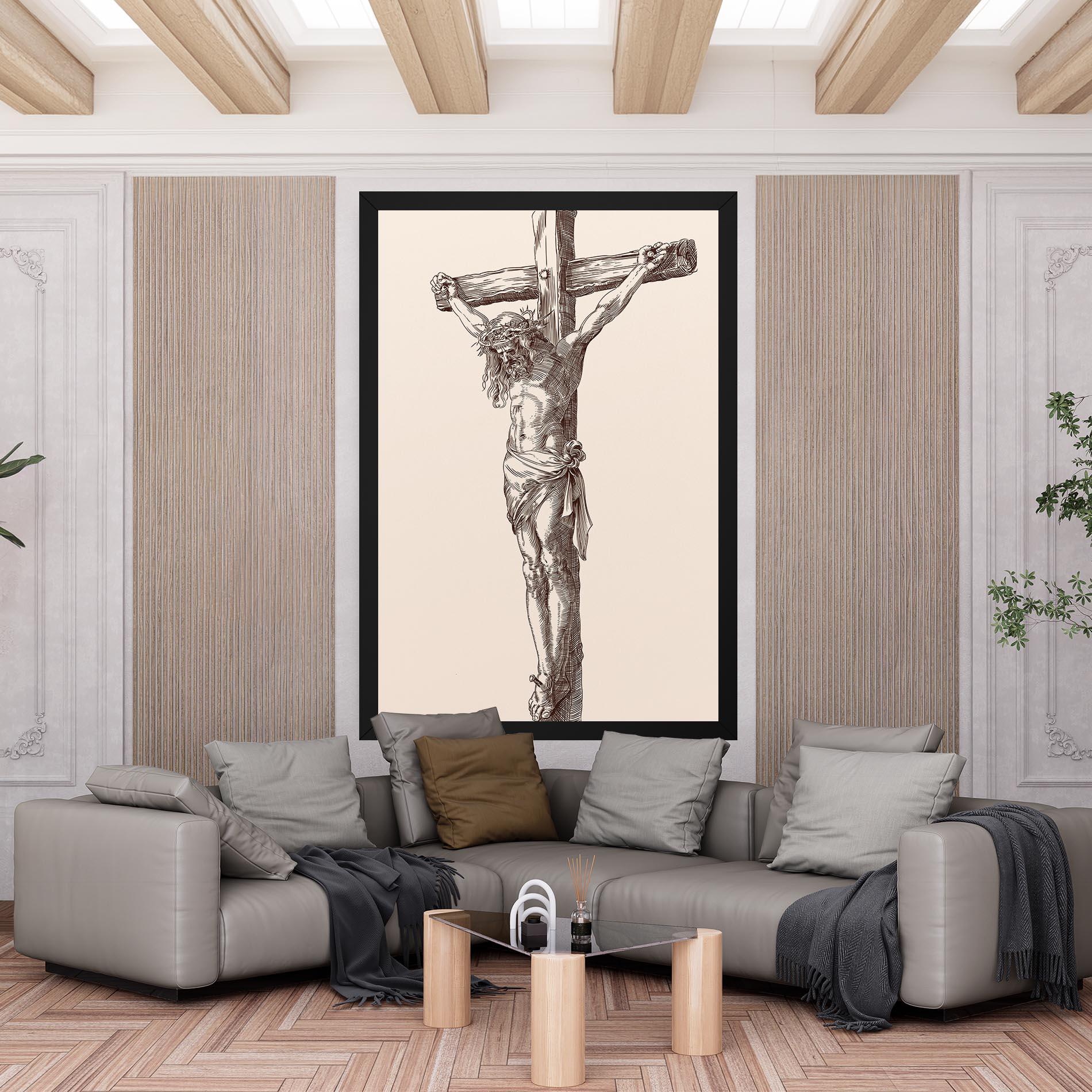 Tablou Canvas Brown Cross Jesus mockup 6