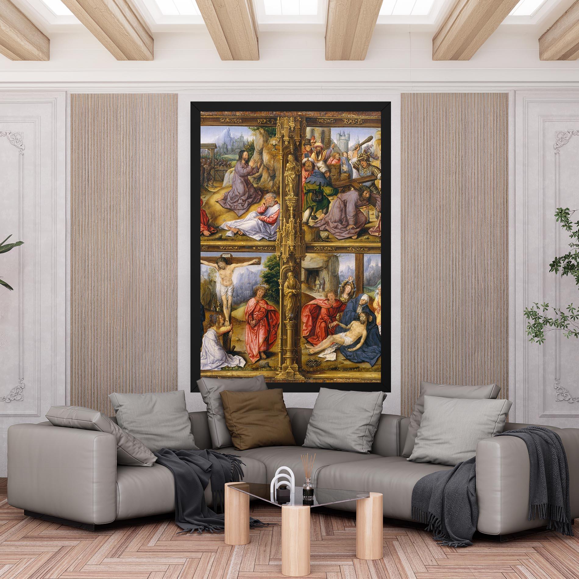 Tablou Canvas Gold Window View mockup 6