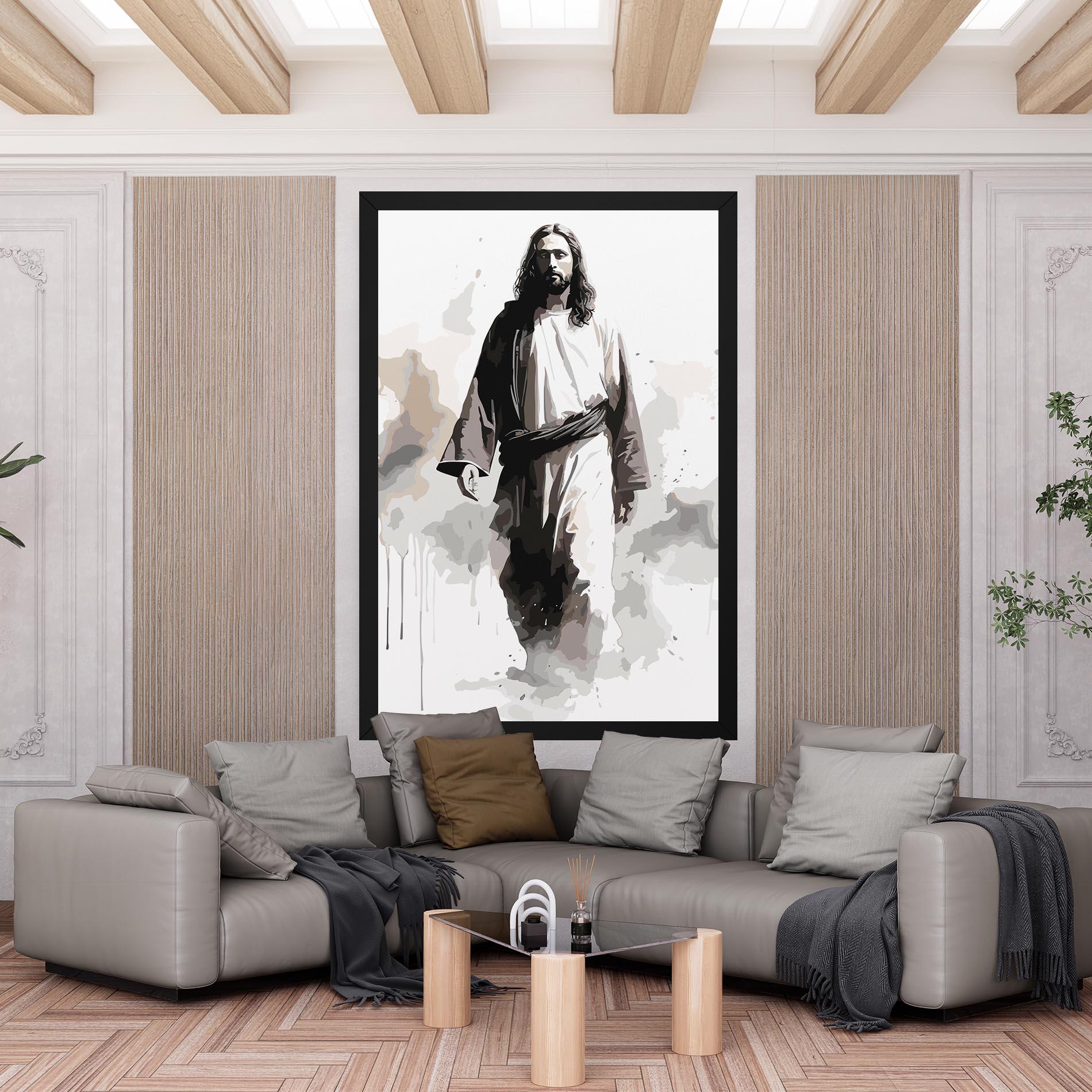 Tablou Canvas Watercolor Jesus mockup 6
