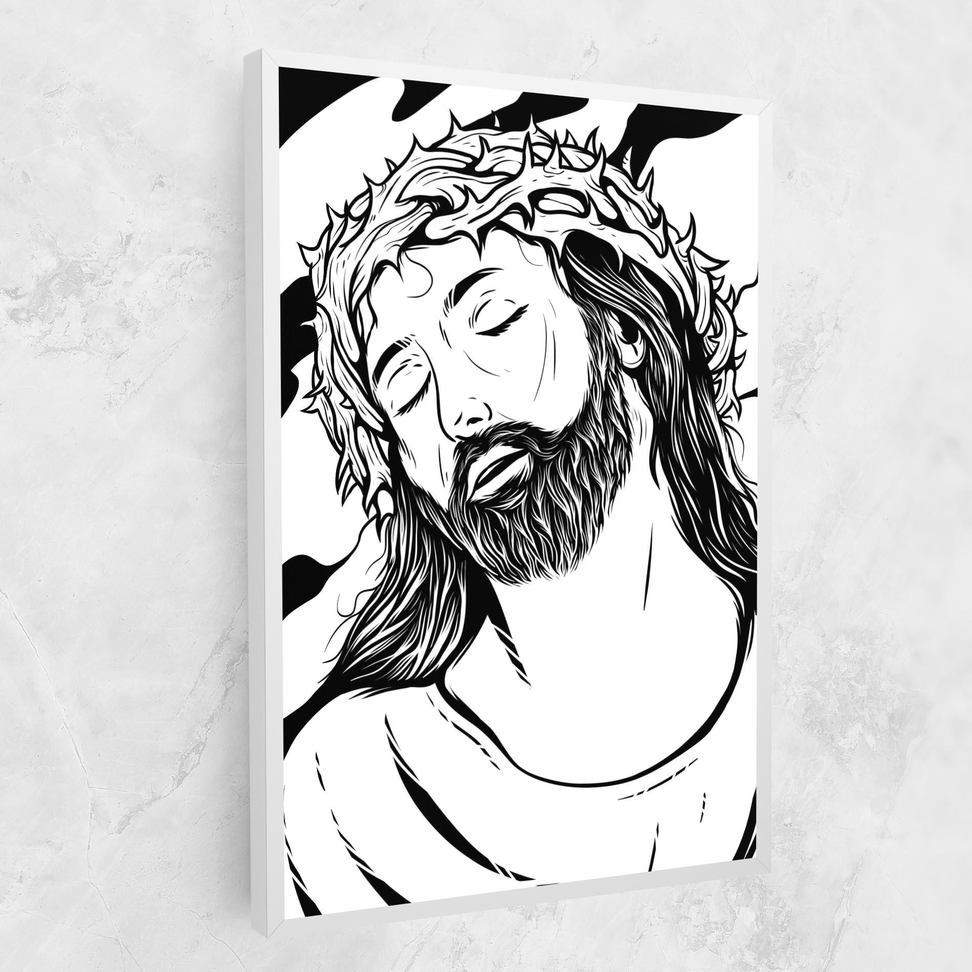 Tablou Canvas Black White Jesus mockup 1