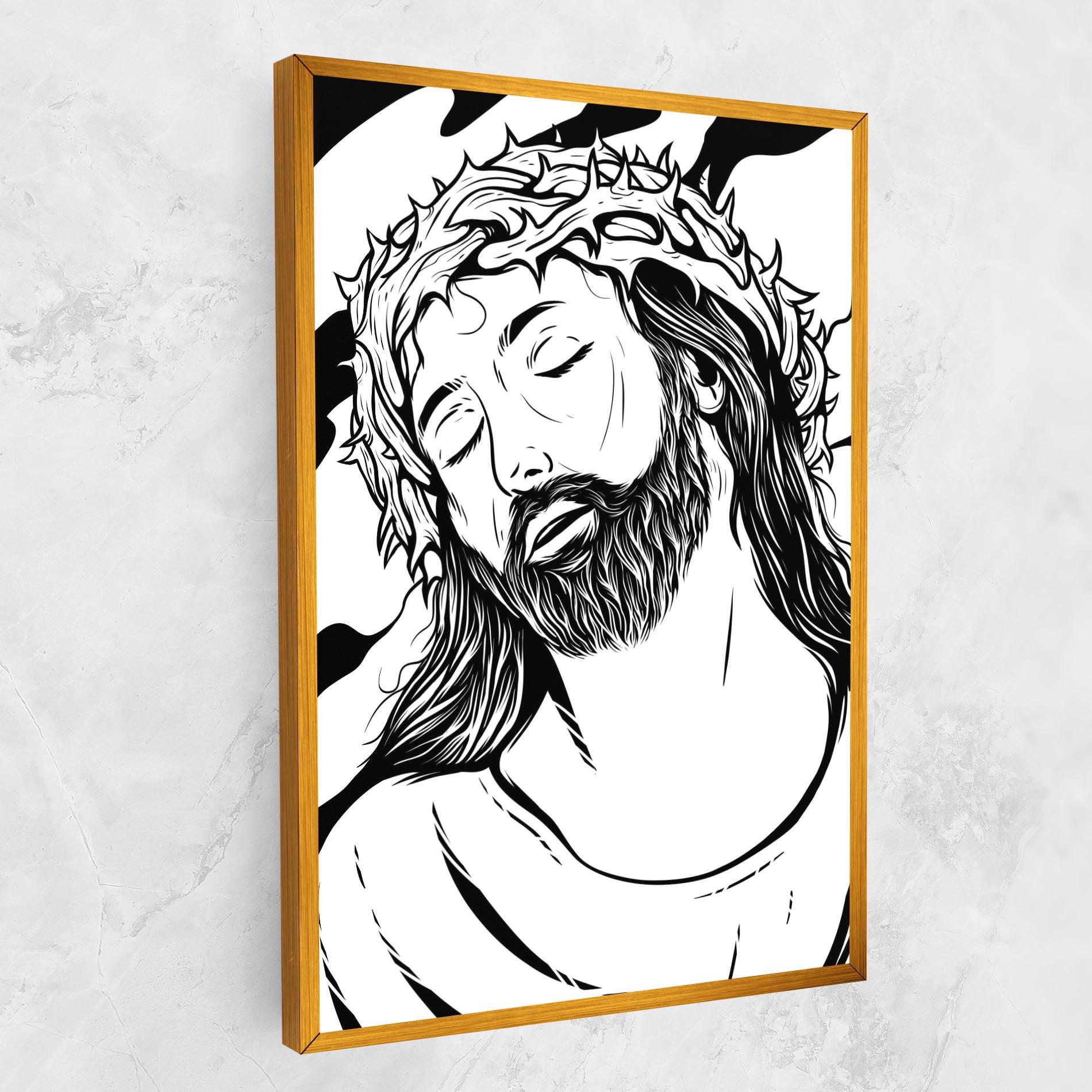 Tablou Canvas Black White Jesus mockup 1