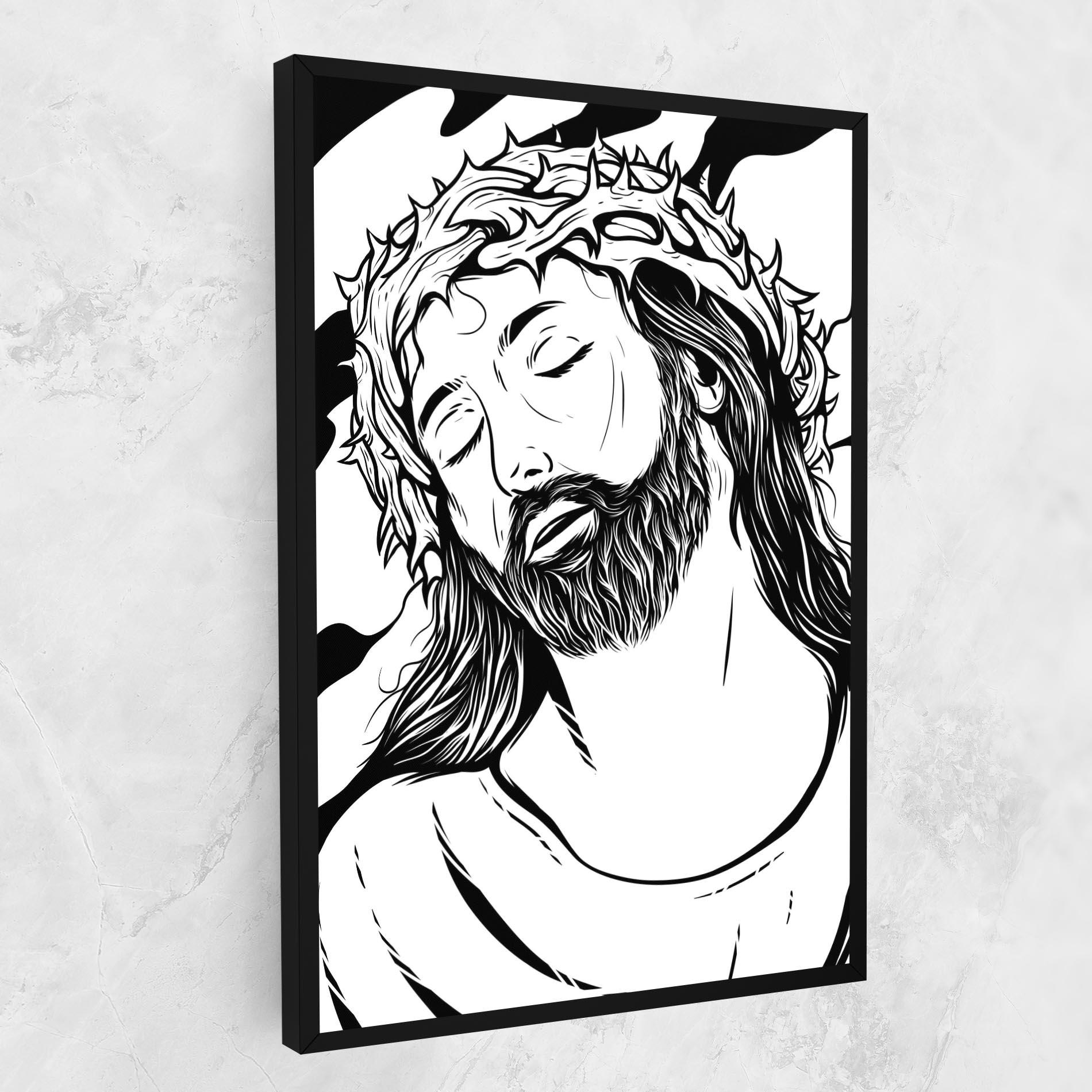 Tablou Canvas Black White Jesus mockup 1
