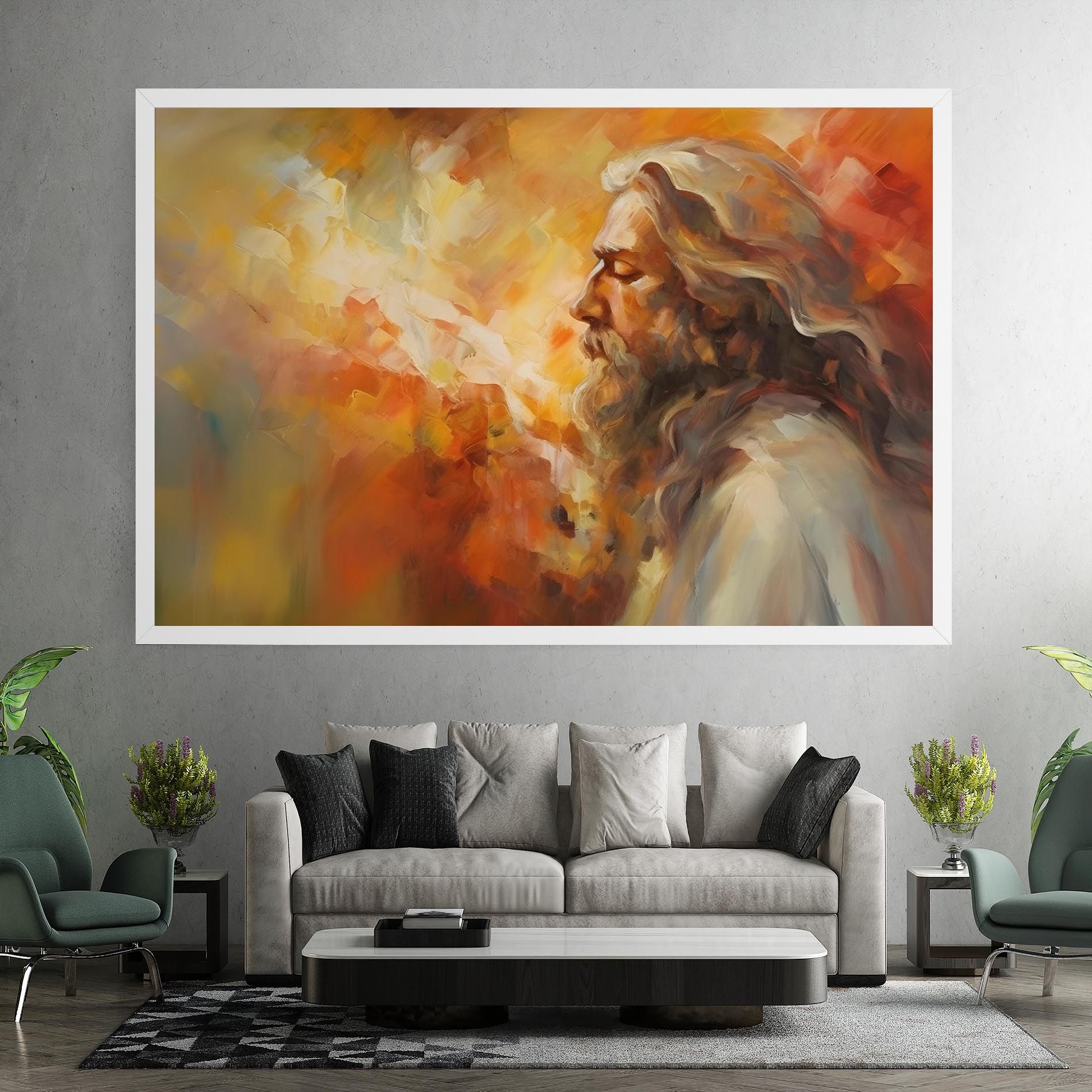 Christ Oil Painting mockup 7