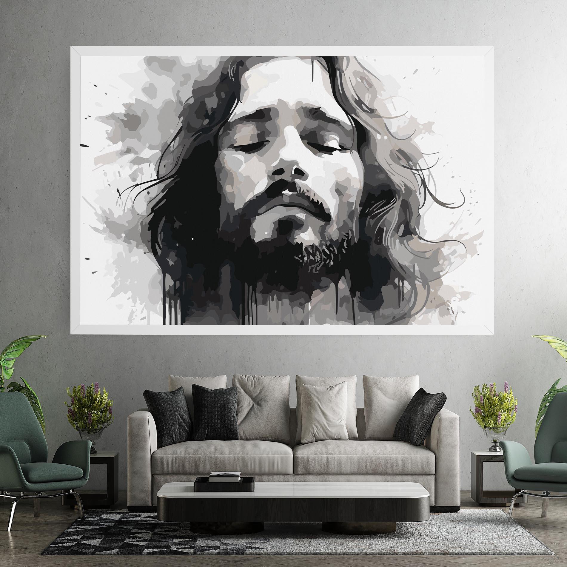Tablou Canvas Jesus Ink Art mockup 7