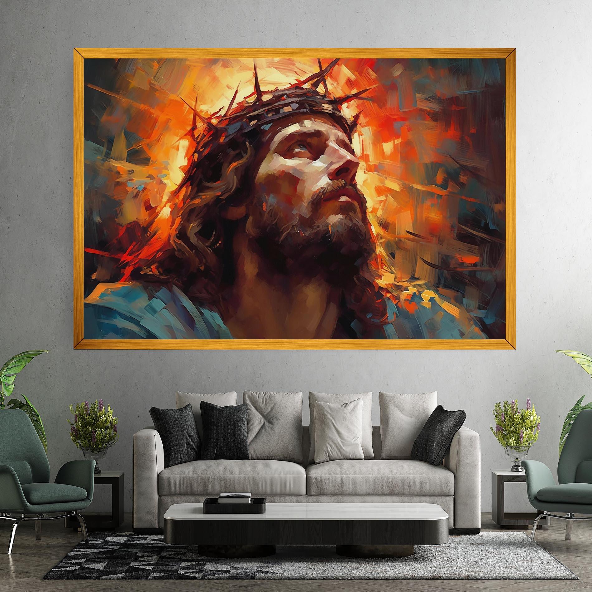 Tablou Canvas Jesus Crown Light mockup 7