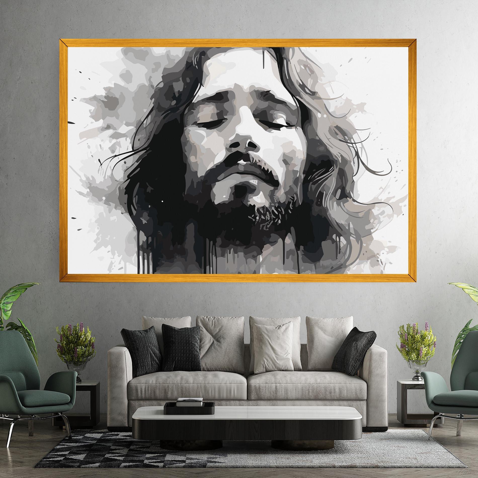 Tablou Canvas Jesus Ink Art mockup 7