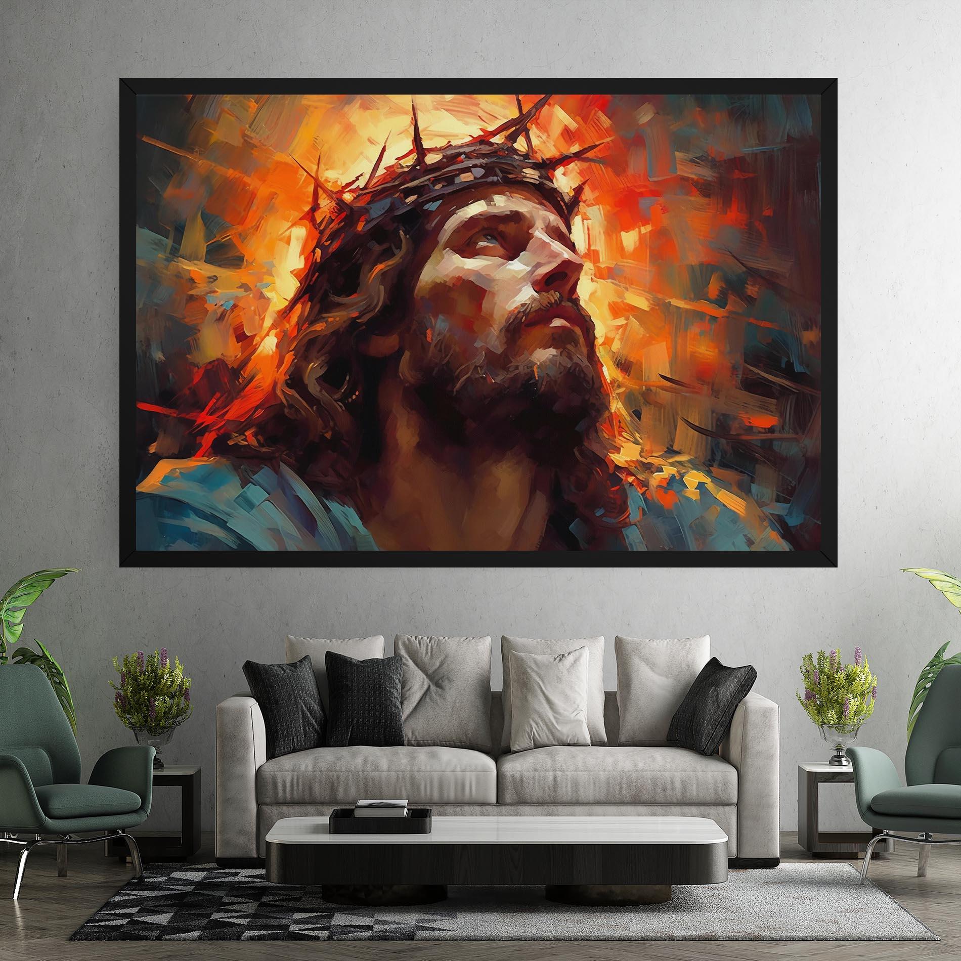 Tablou Canvas Jesus Crown Light mockup 7