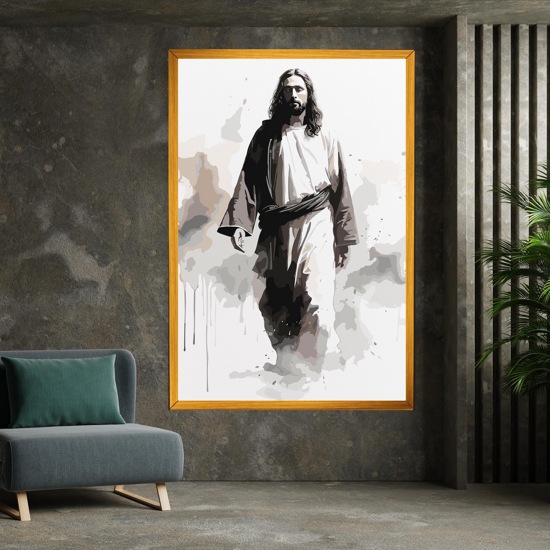 Tablou Canvas Watercolor Jesus mockup 7