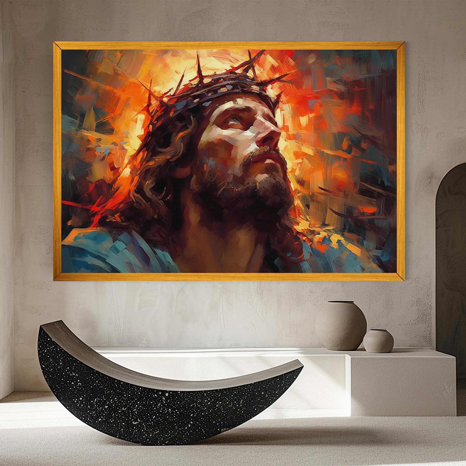 Tablou Canvas Jesus Crown Light mockup 8
