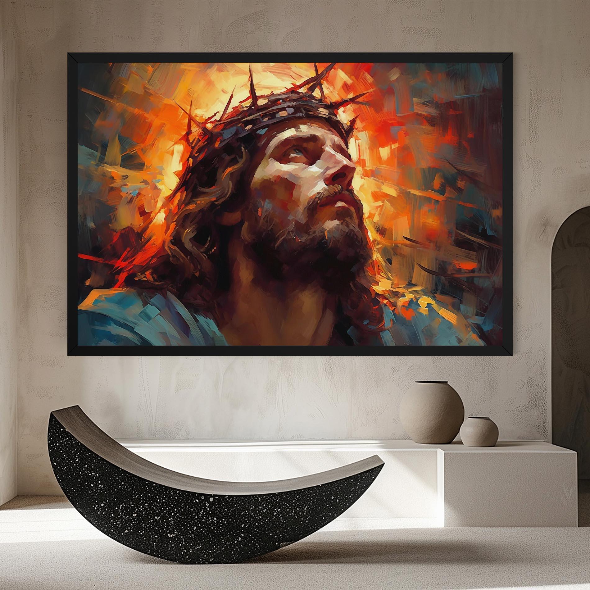 Tablou Canvas Jesus Crown Light mockup 8