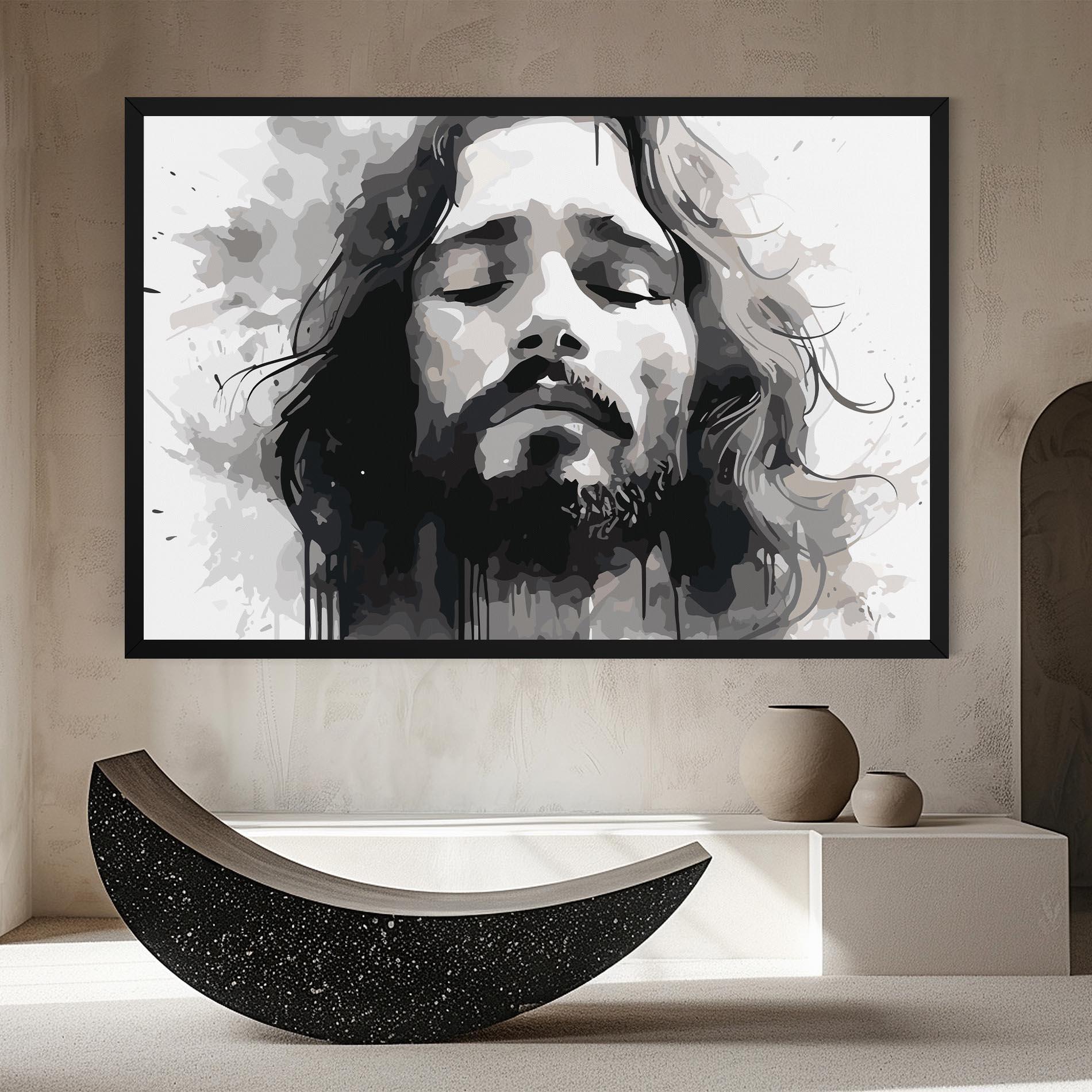 Tablou Canvas Jesus Ink Art mockup 8