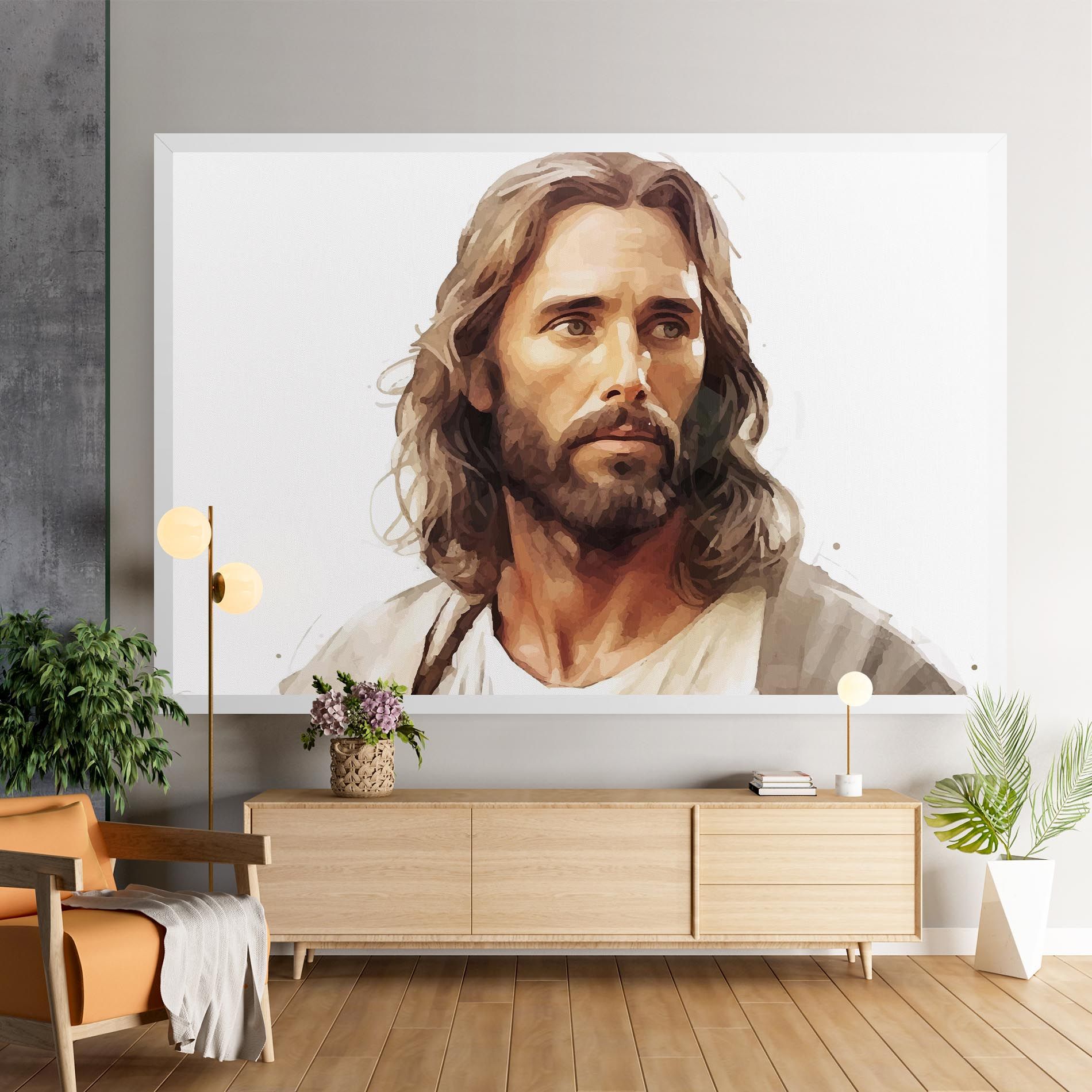 Jesus Long Hair mockup 9