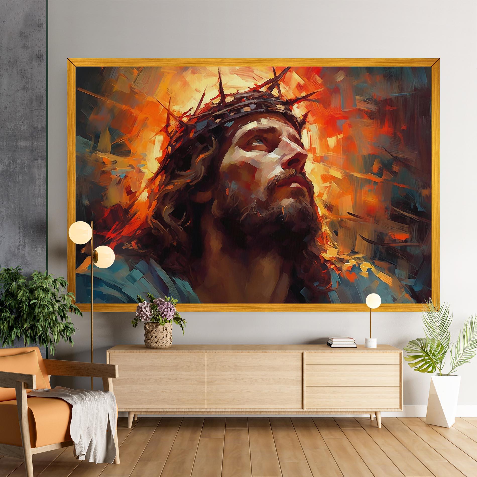 Tablou Canvas Jesus Crown Light mockup 9