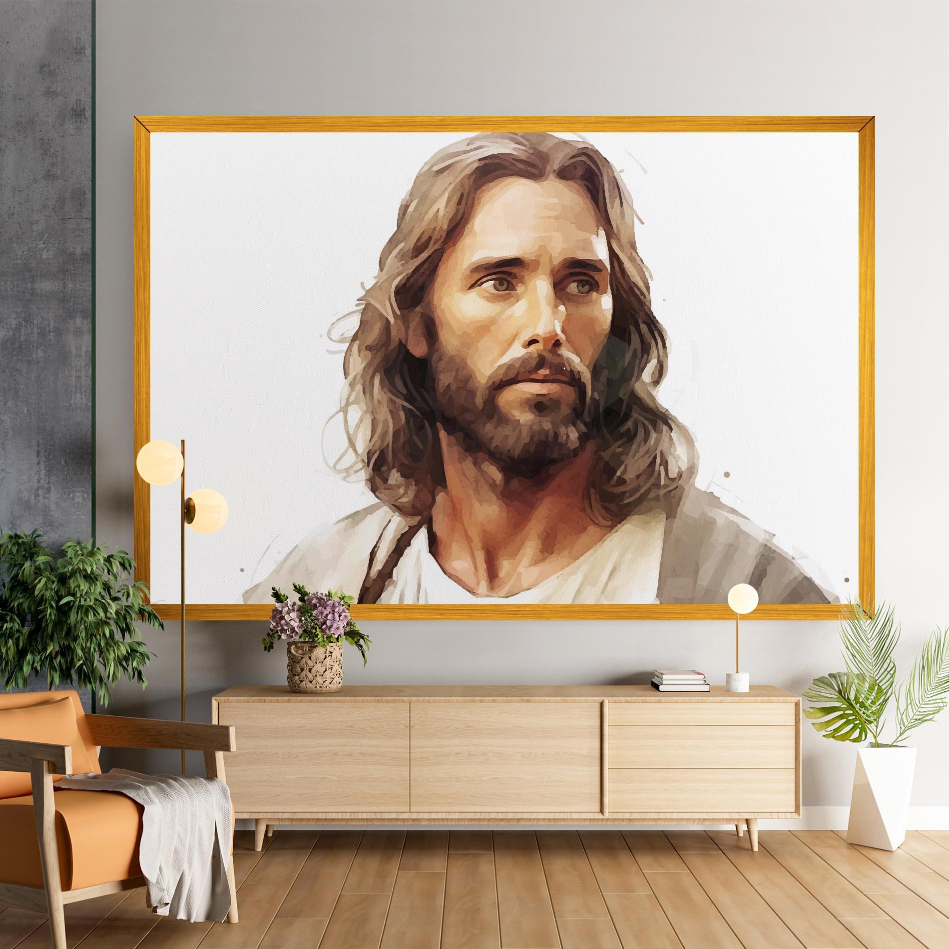 Tablou Canvas Jesus Long Hair mockup 9