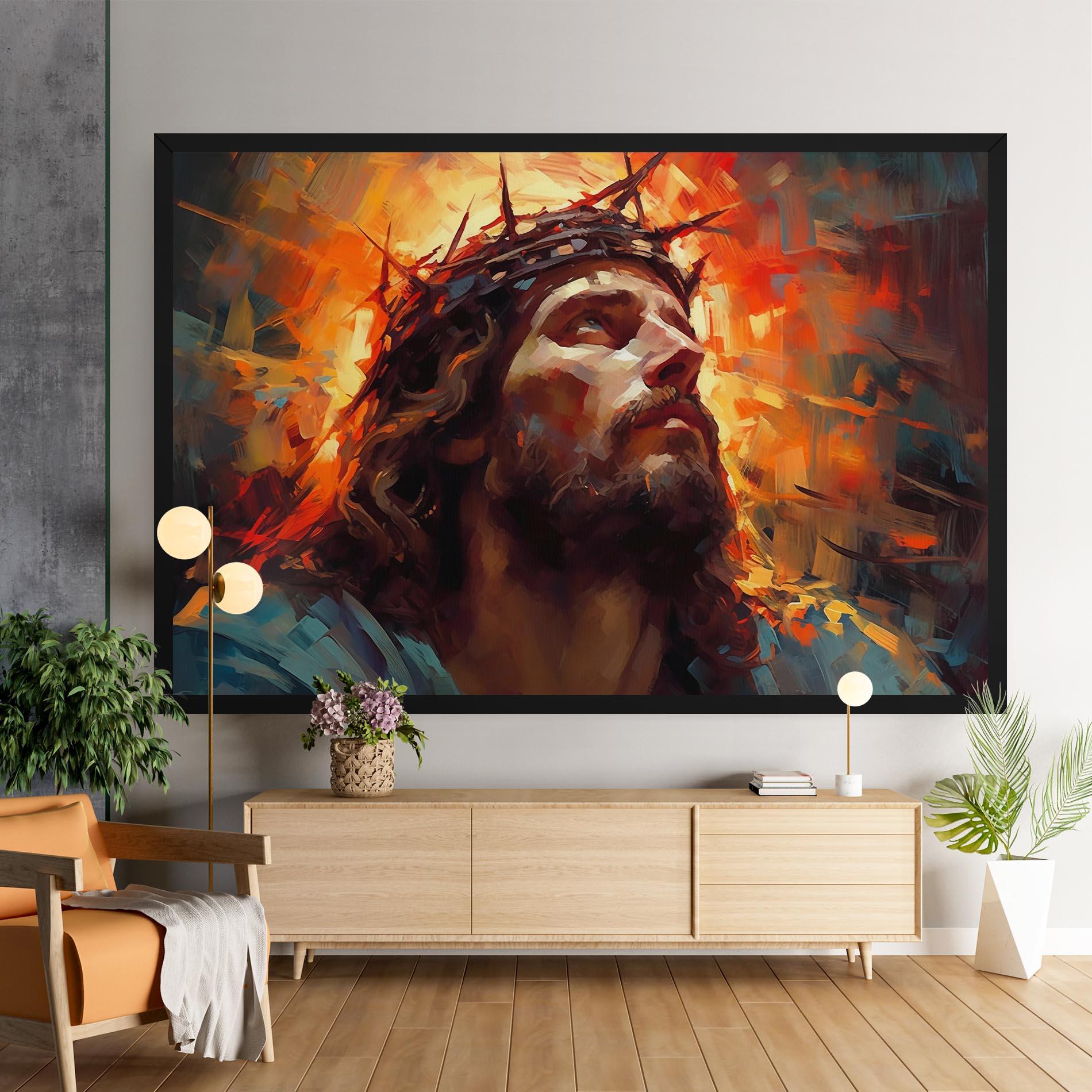 Tablou Canvas Jesus Crown Light mockup 9