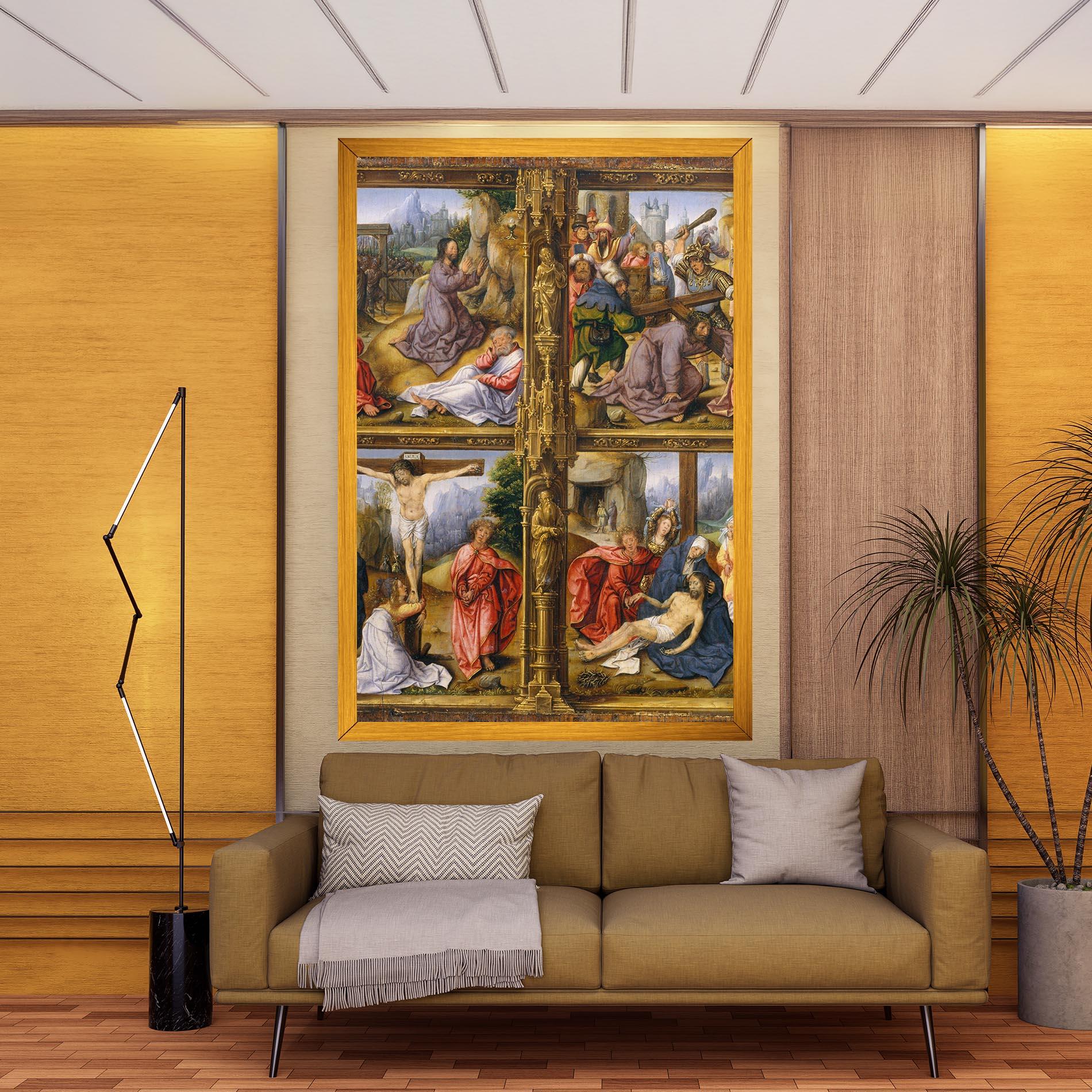 Tablou Canvas Gold Window View mockup 9