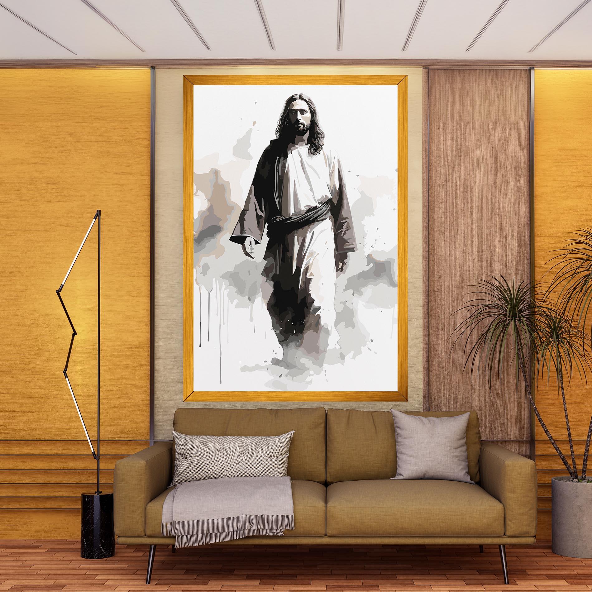 Tablou Canvas Watercolor Jesus mockup 9