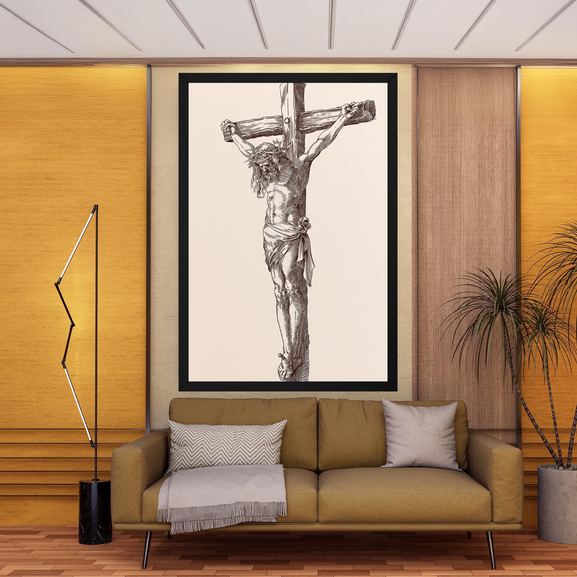 Tablou Canvas Brown Cross Jesus mockup 9