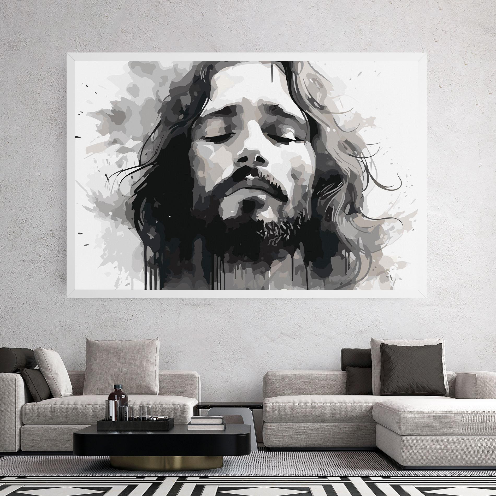 Tablou Canvas Jesus Ink Art mockup 2