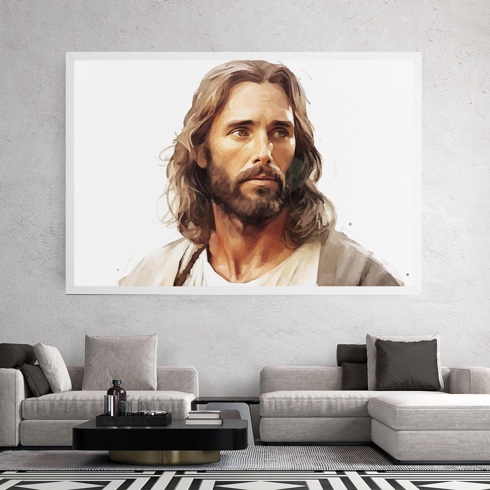 Tablou Canvas Jesus Long Hair mockup 2