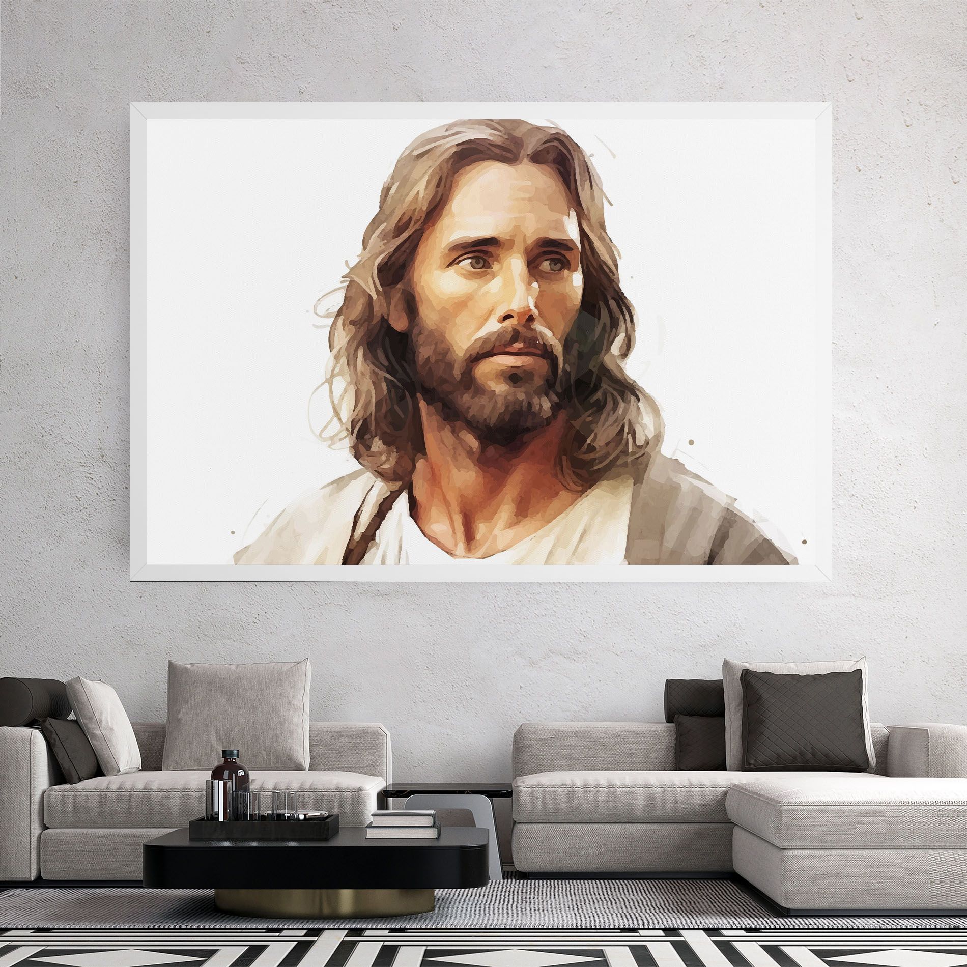 Jesus Long Hair mockup 2