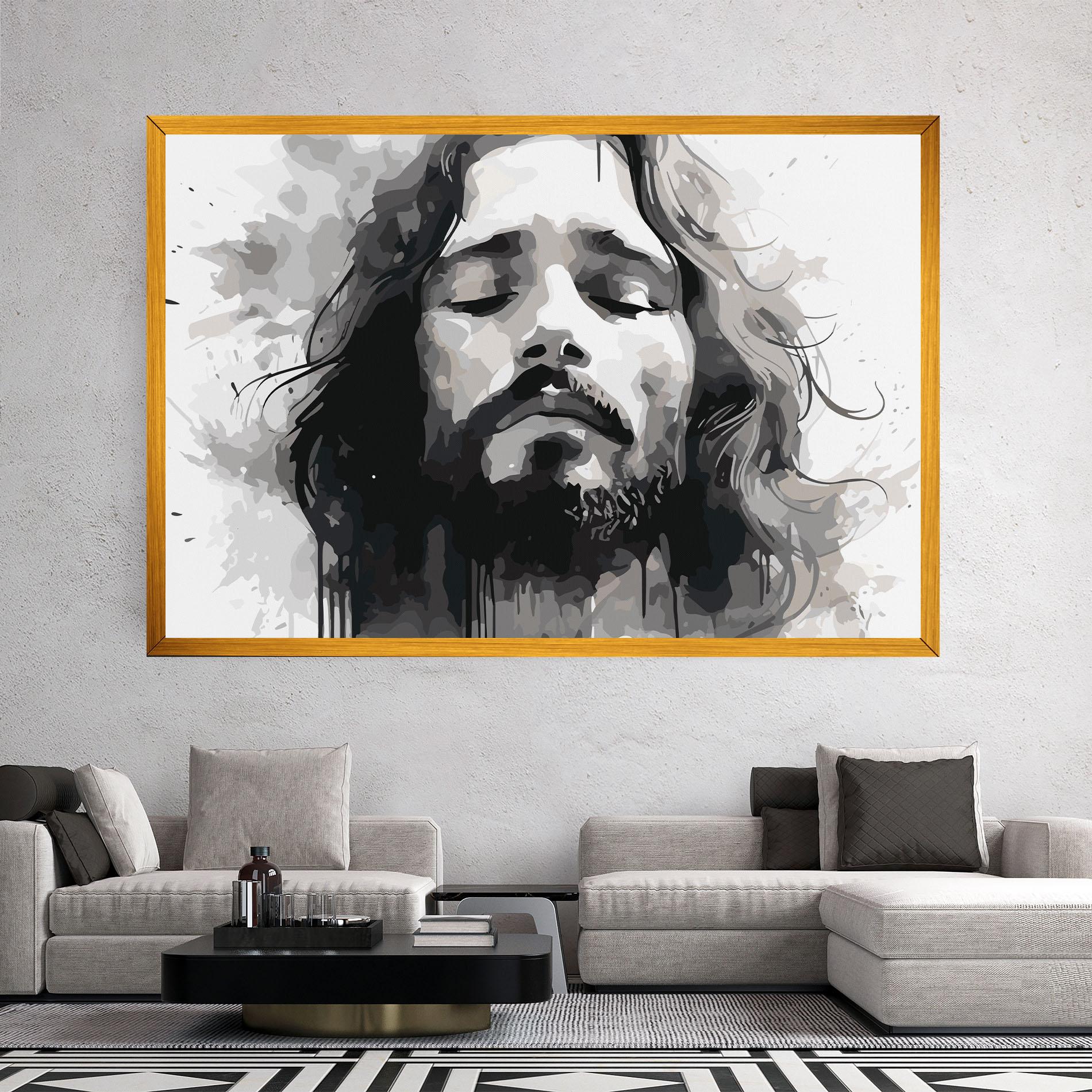 Tablou Canvas Jesus Ink Art mockup 2
