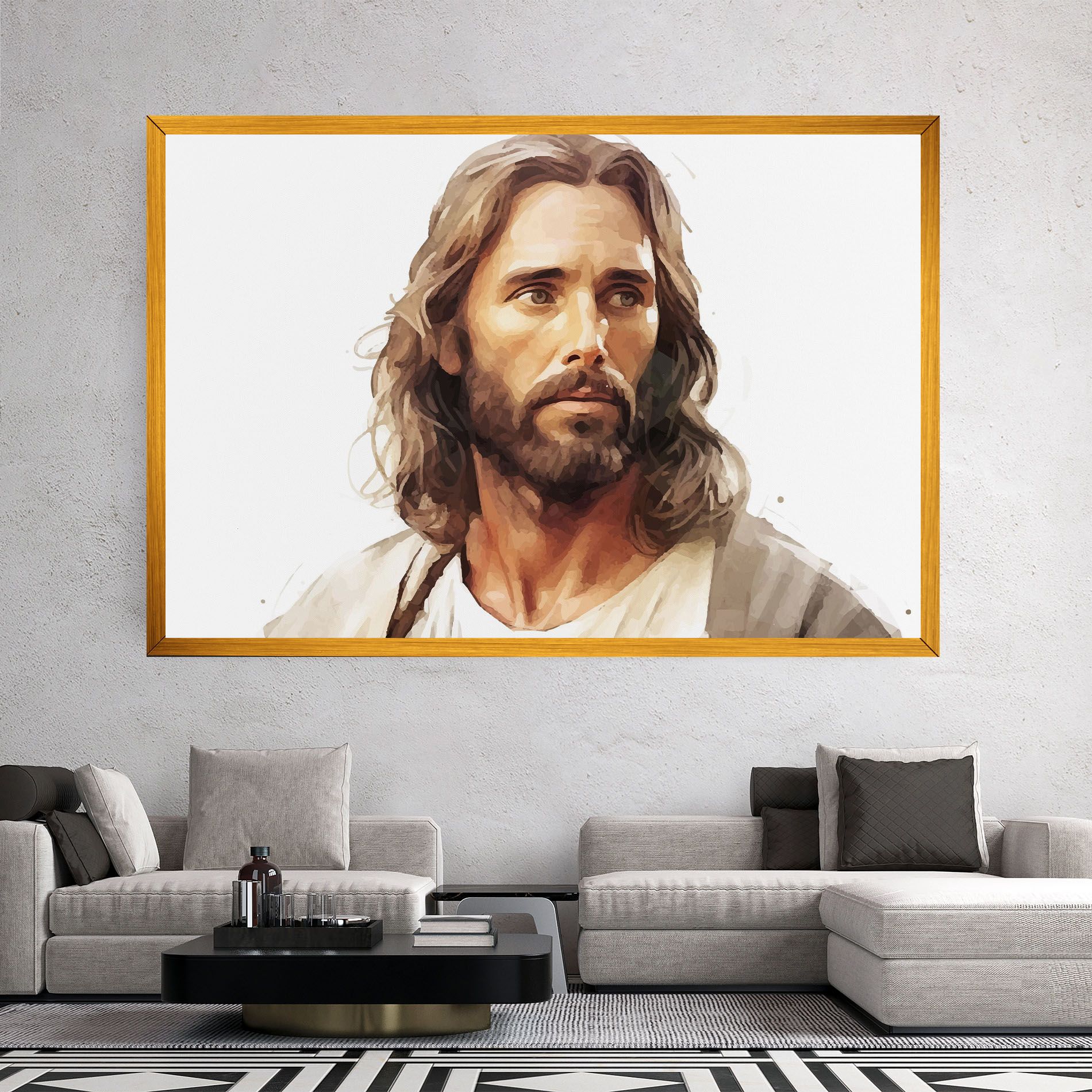 Jesus Long Hair mockup 2