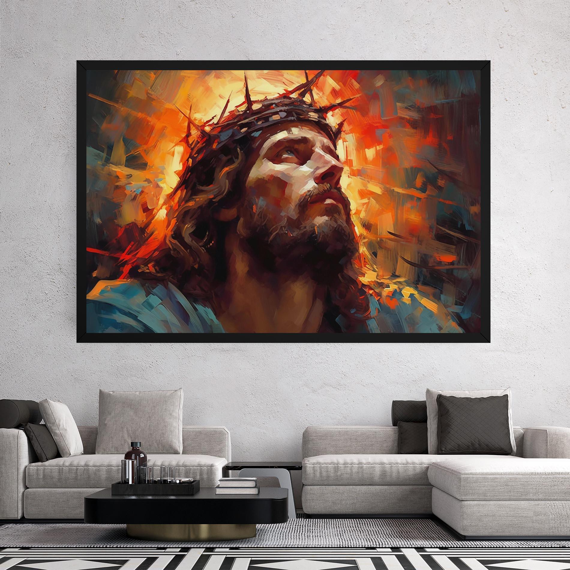 Tablou Canvas Jesus Crown Light mockup 2