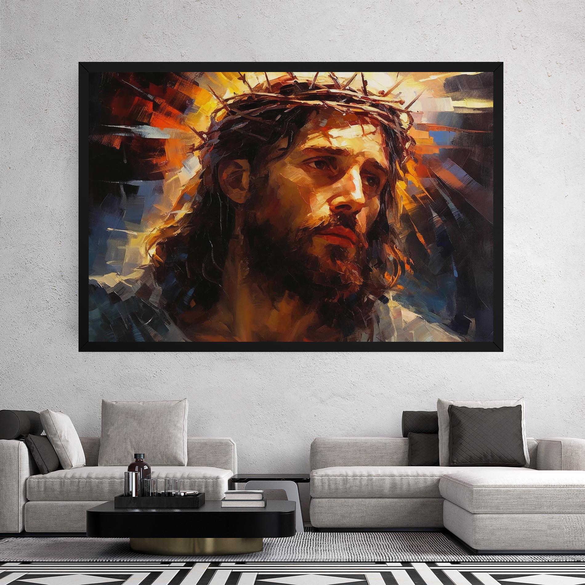 Tablou Canvas Jesus Crown mockup 2