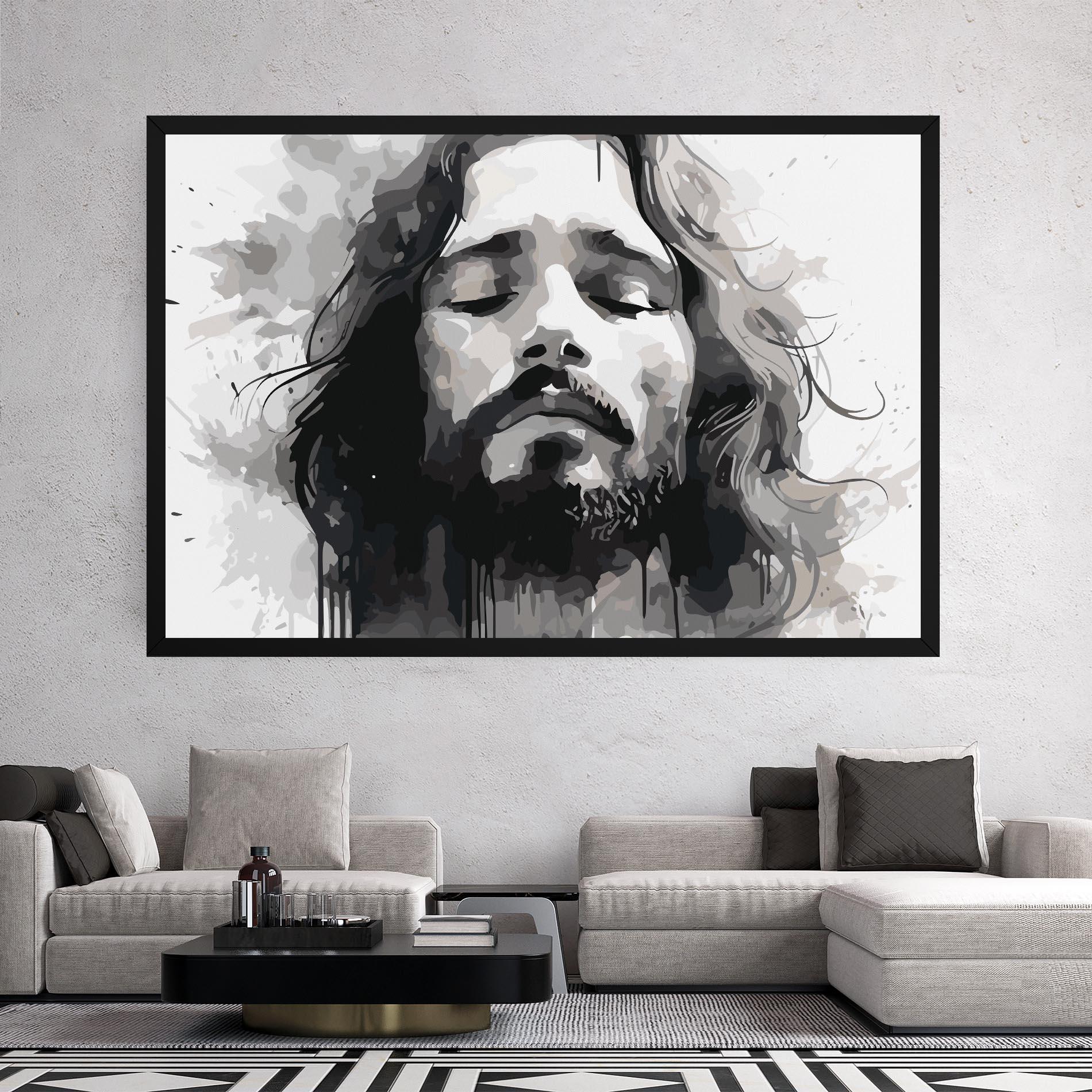 Tablou Canvas Jesus Ink Art mockup 2