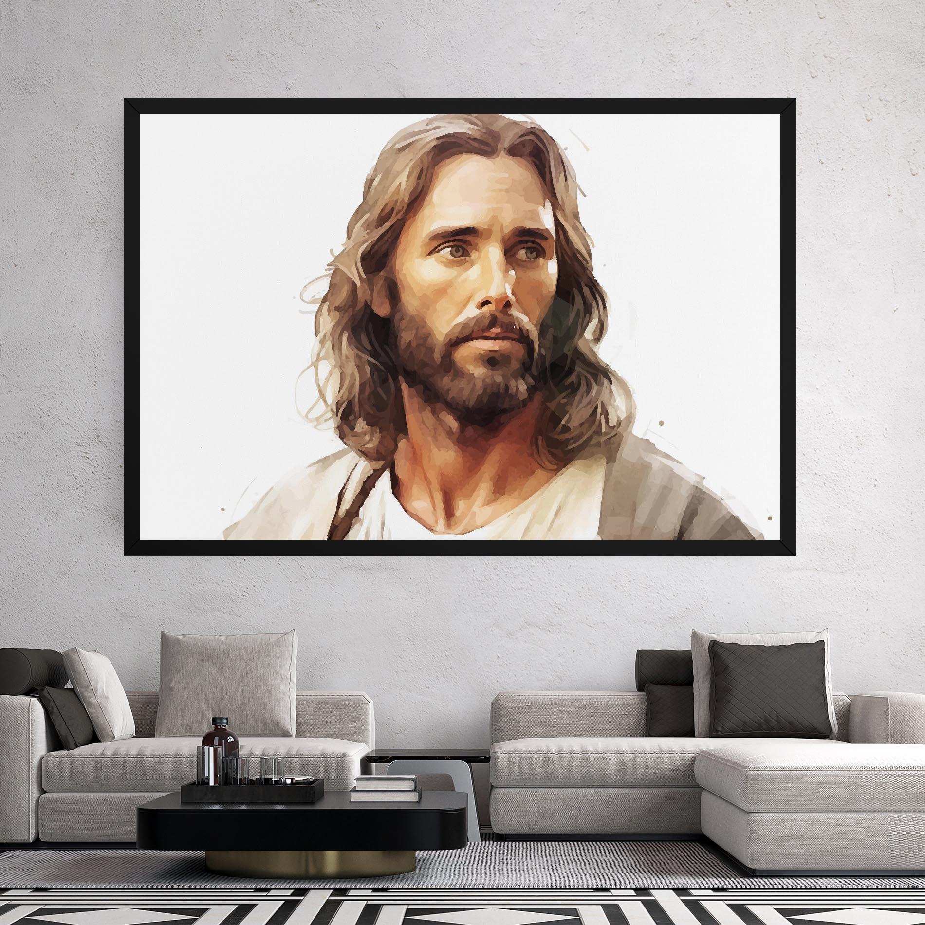Tablou Canvas Jesus Long Hair mockup 2
