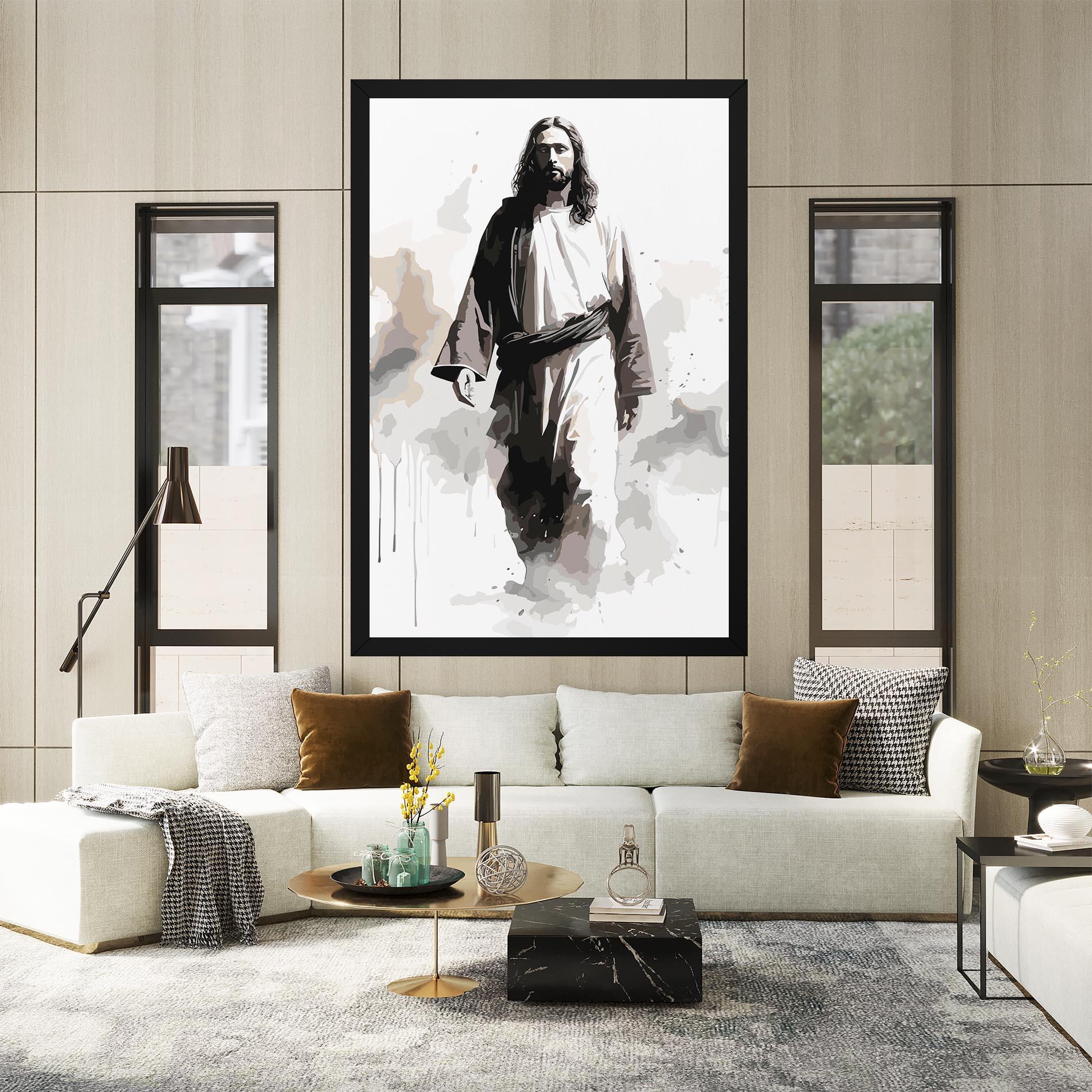 Tablou Canvas Watercolor Jesus mockup 2